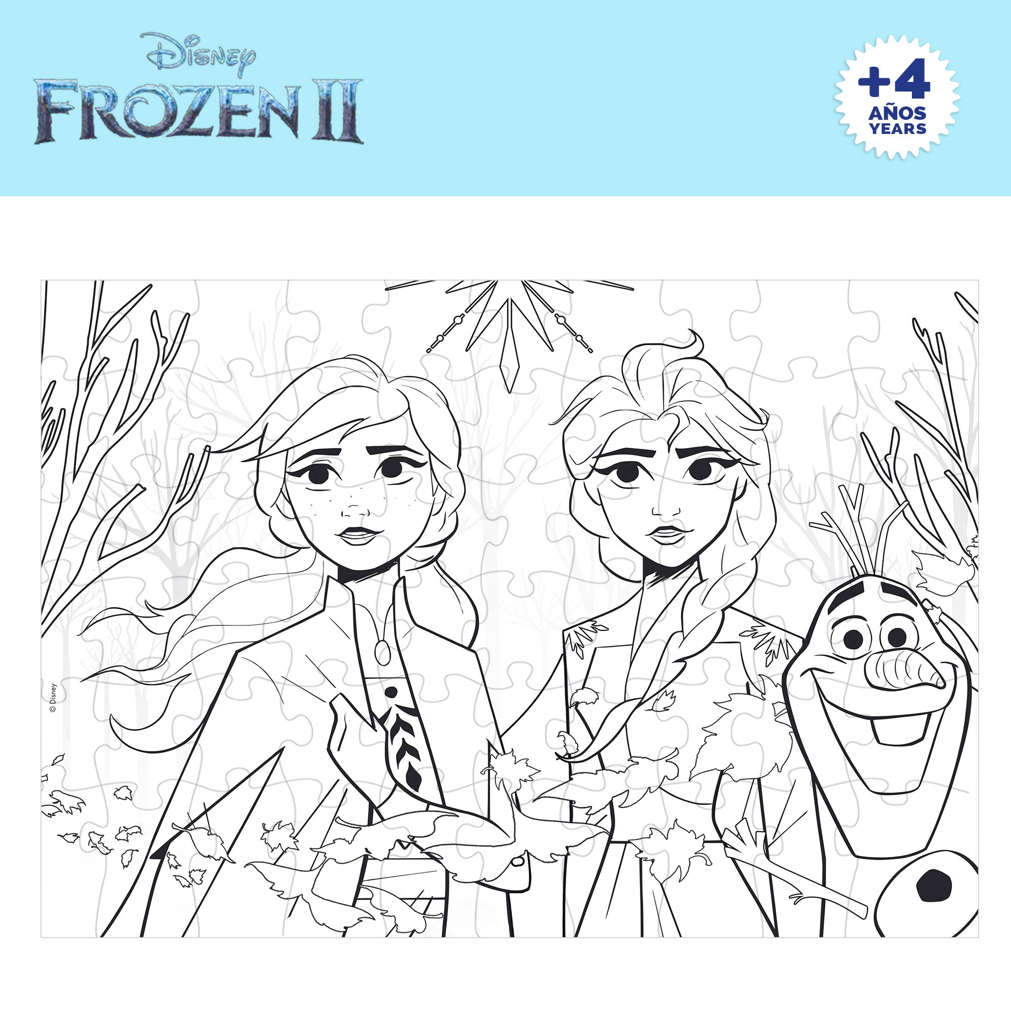 Disney Frozen Puzzle doble cara para colorear 60 piezas