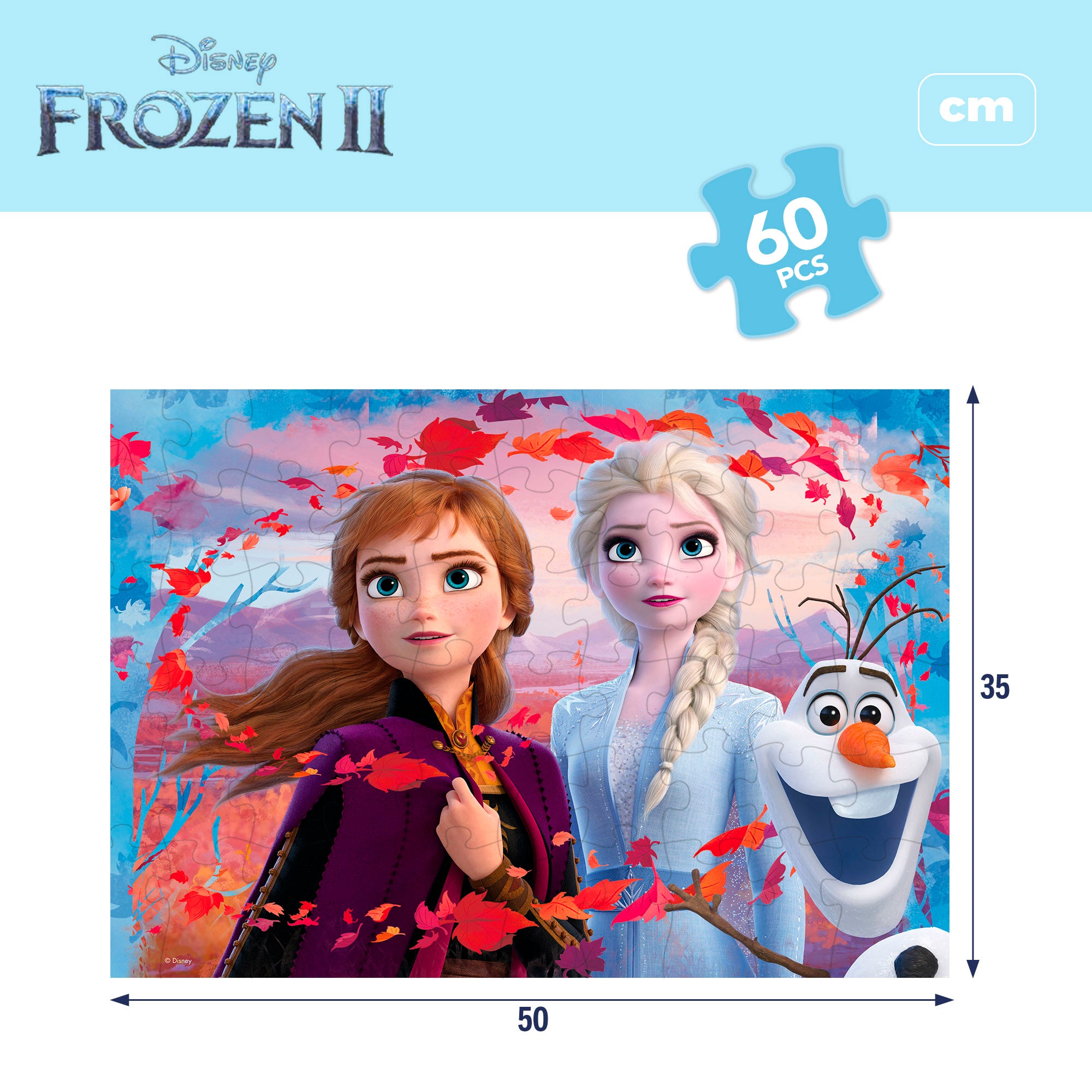 Disney Frozen Puzzle doble cara para colorear 60 piezas