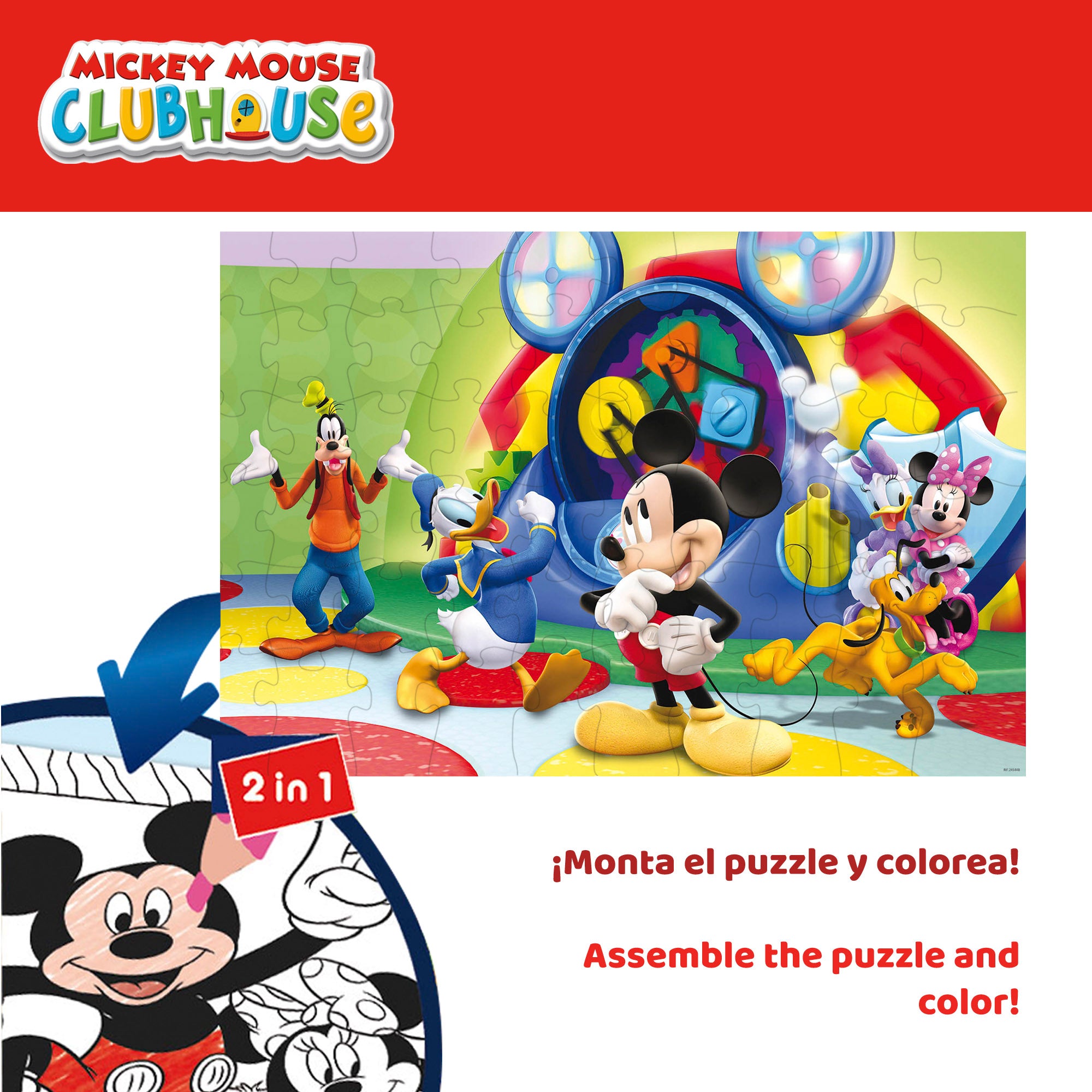 La Casa de Mickey Mouse Puzzle doble cara para colorear 60 piezas