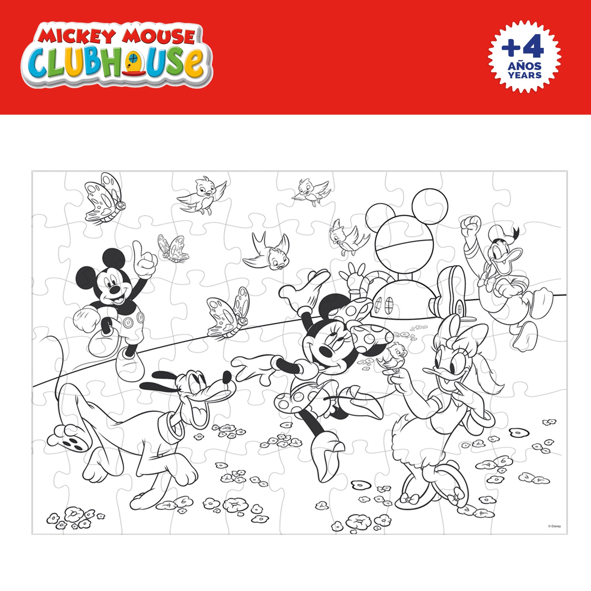 La Casa de Mickey Mouse Puzzle doble cara para colorear 60 piezas