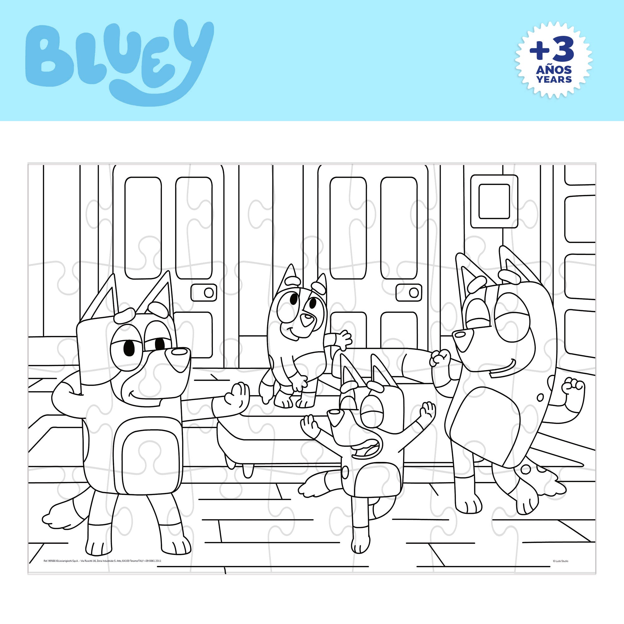 Bluey Puzzle doble cara para colorear 24 piezas grandes