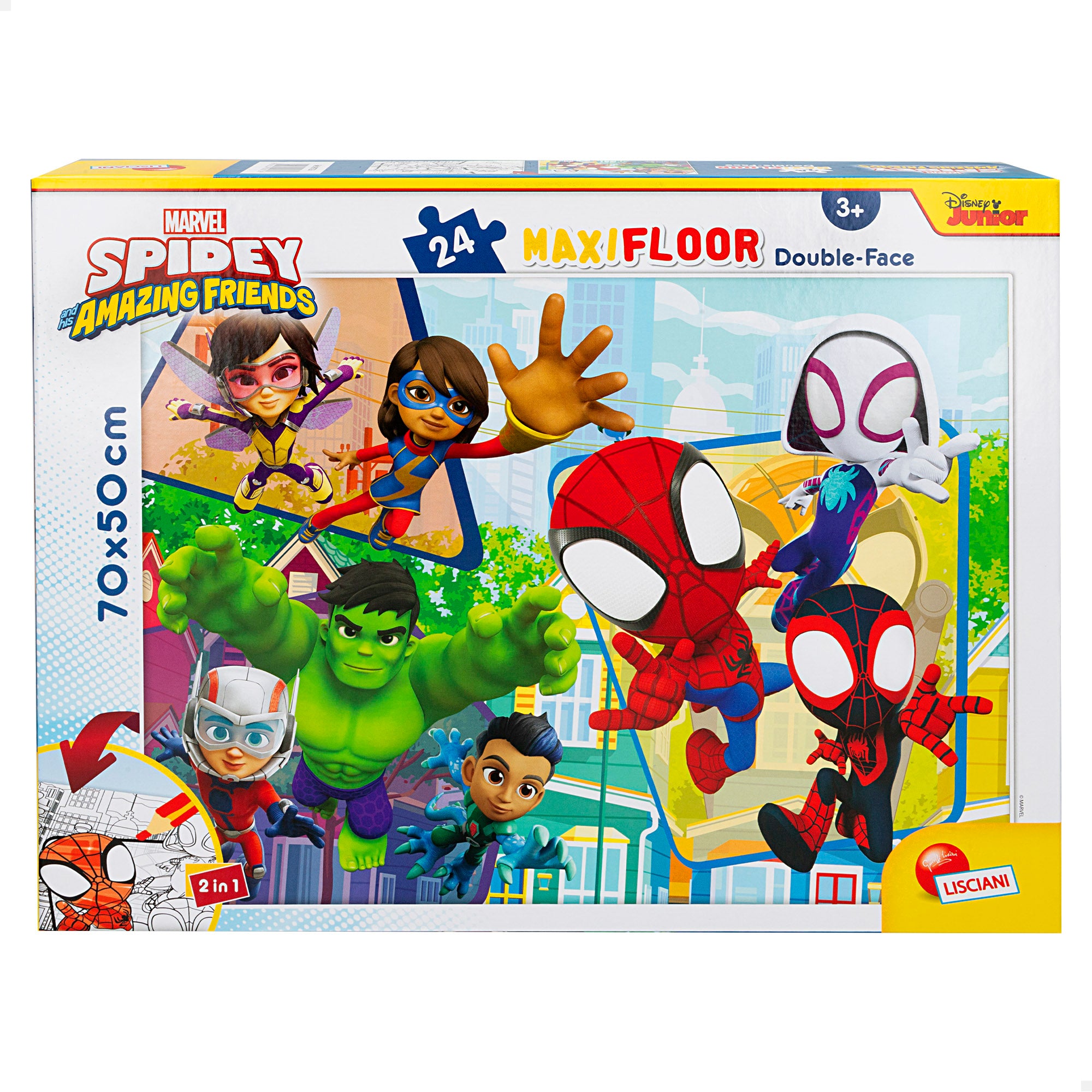 Spidey y su superequipo Puzzle doble cara para colorear 24 piezas XL