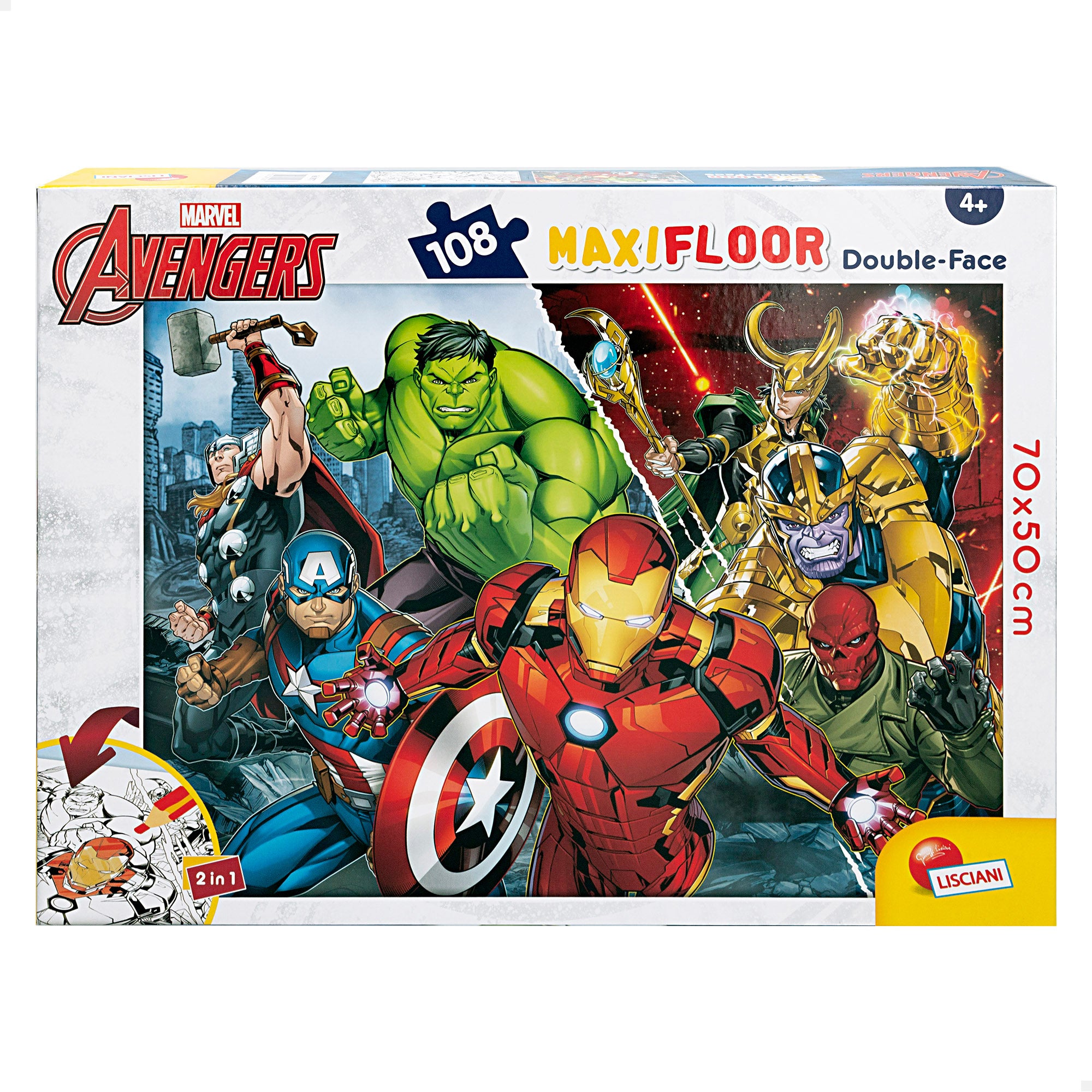 Avengers Puzzle doble cara para colorear 108 piezas