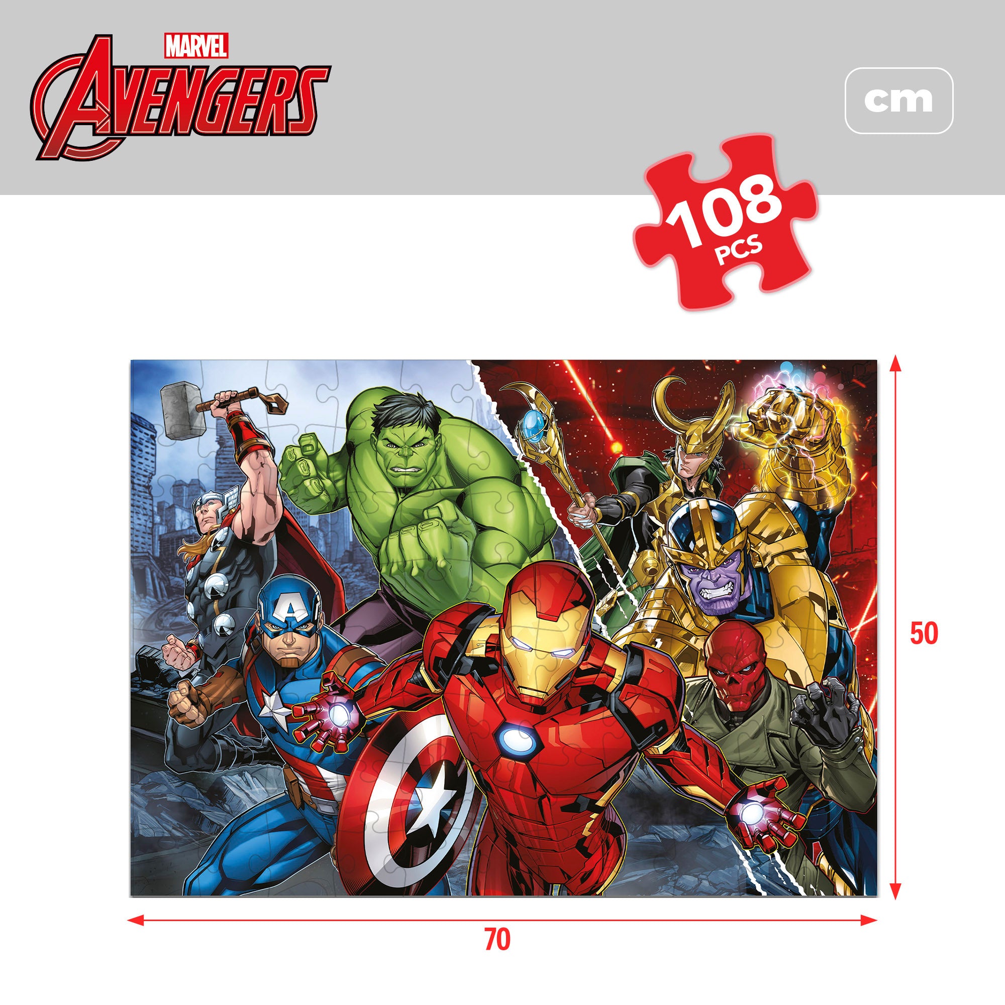Avengers Puzzle doble cara para colorear 108 piezas