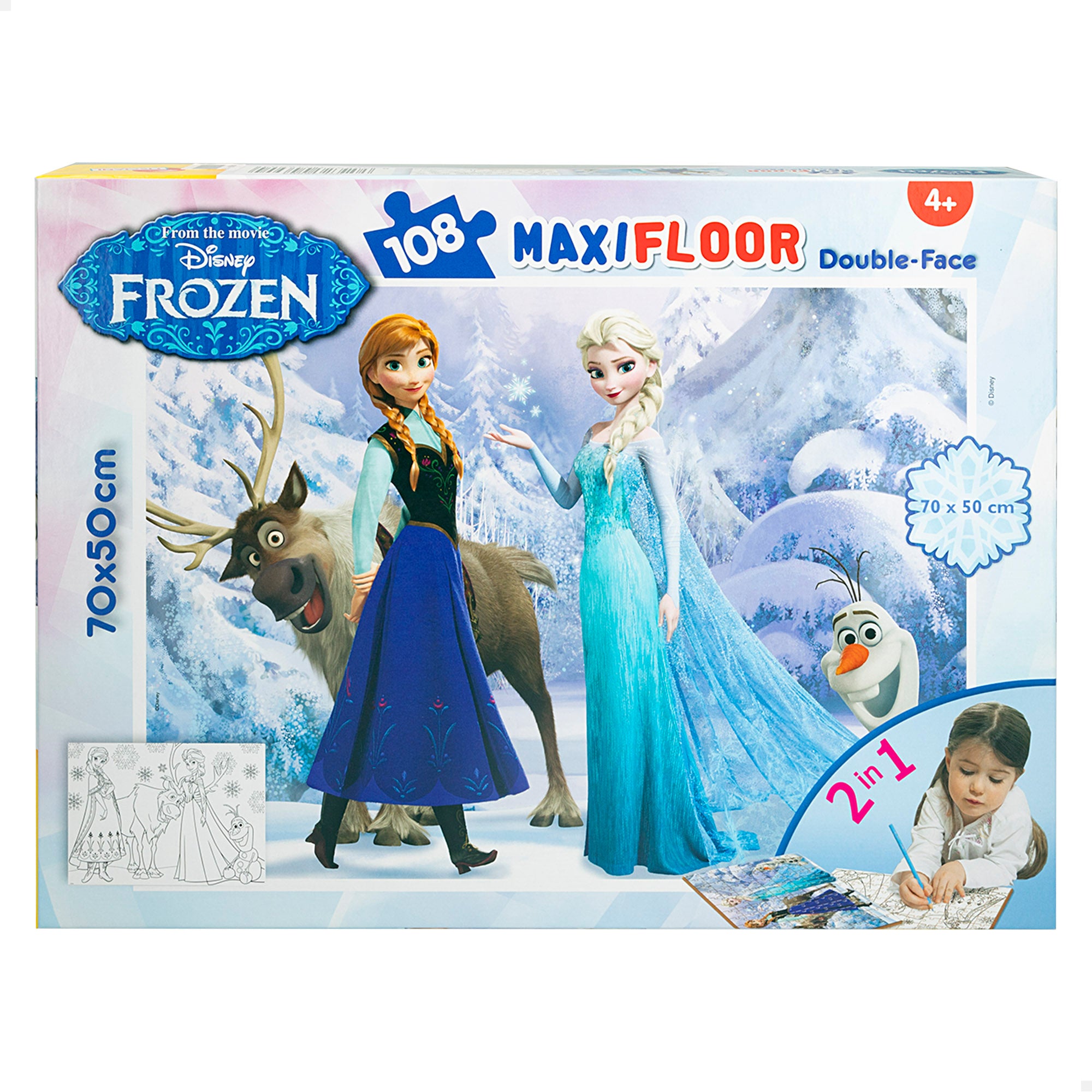 Disney Frozen Puzzle doble cara para colorear 108 piezas