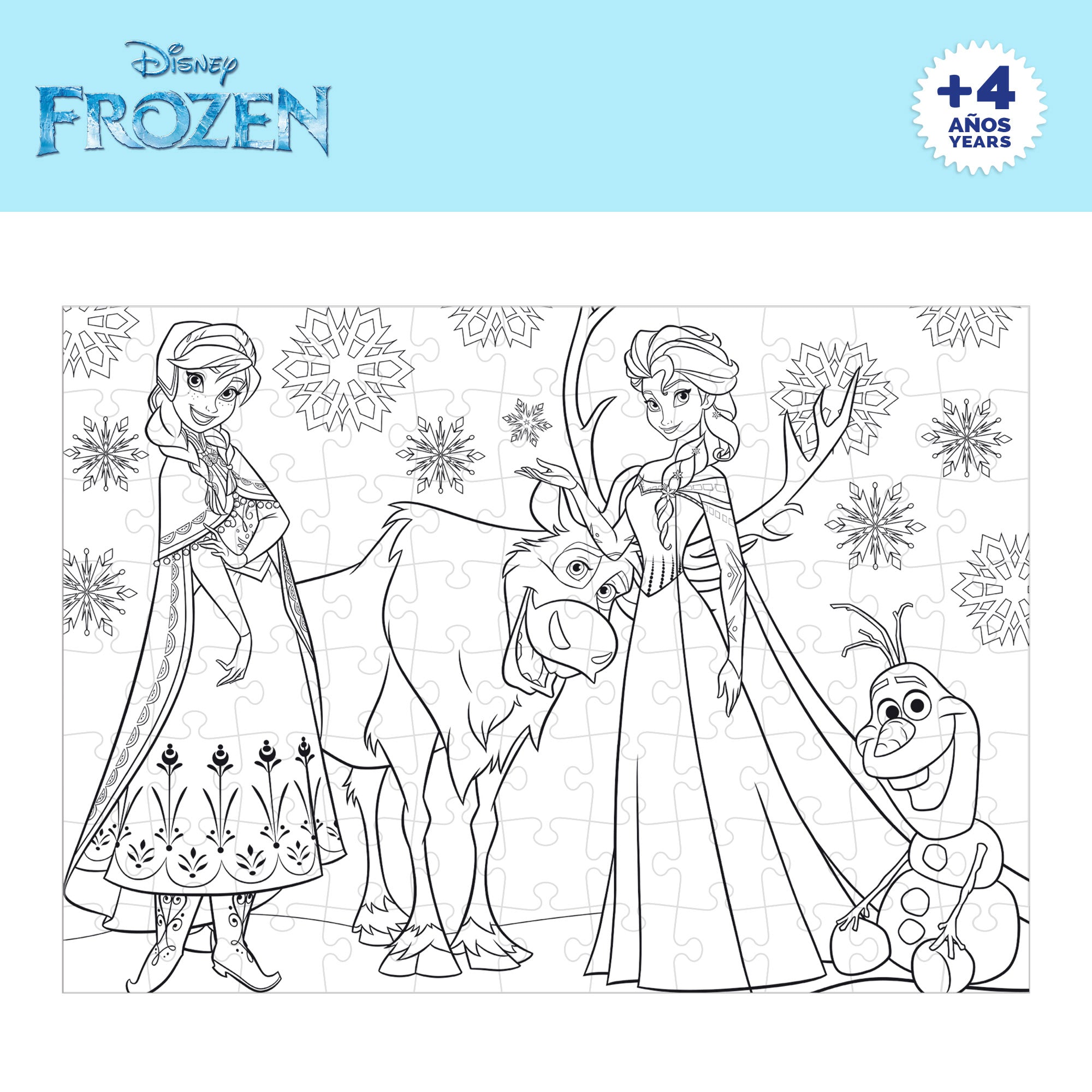 Disney Frozen Puzzle doble cara para colorear 108 piezas