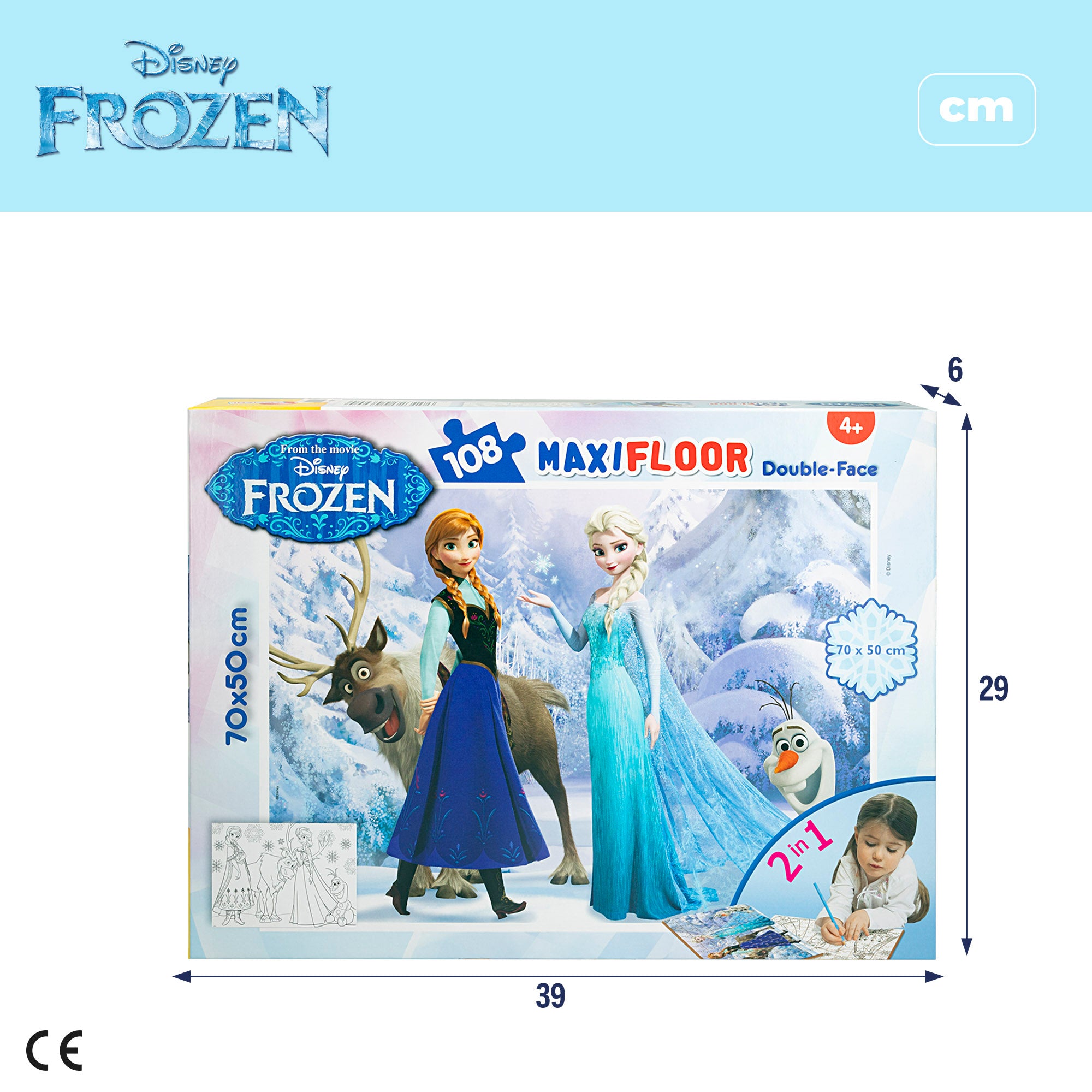 Disney Frozen Puzzle doble cara para colorear 108 piezas