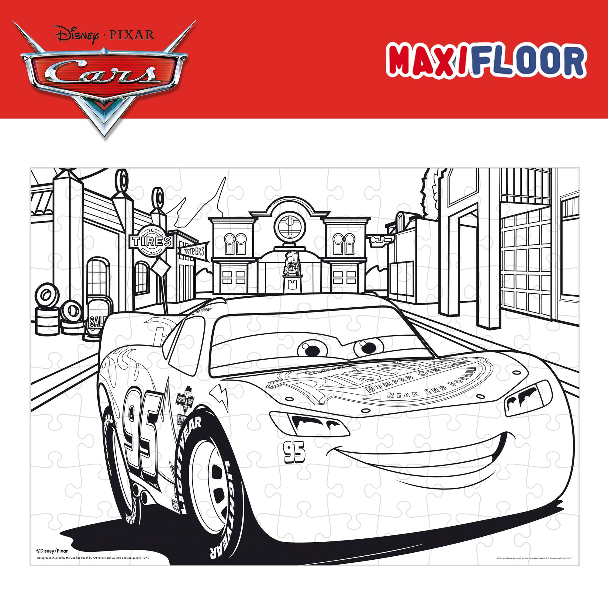 Disney Cars Puzzle doble cara para colorear 108 piezas