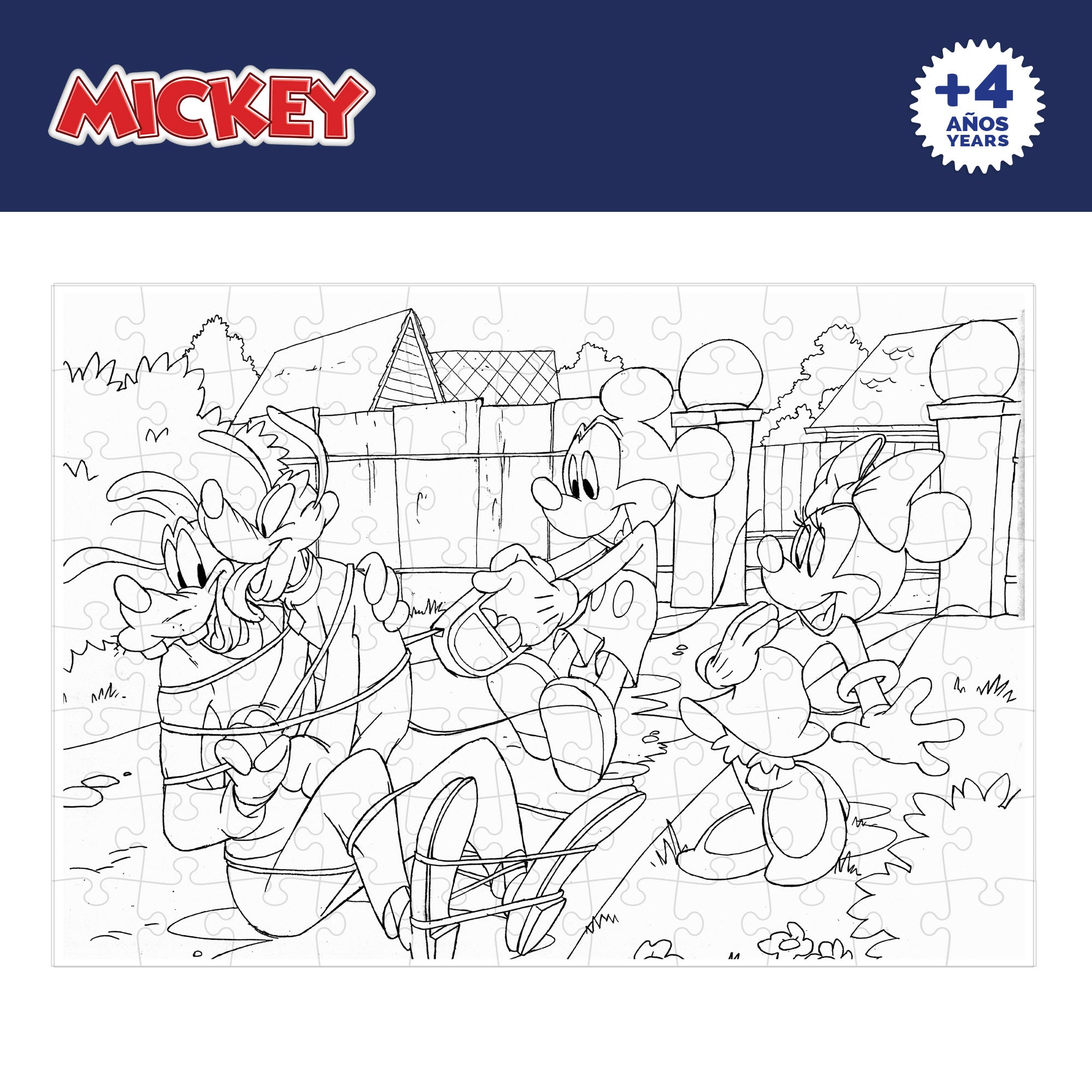 Mickey Puzzle doble cara para colorear 108 piezas