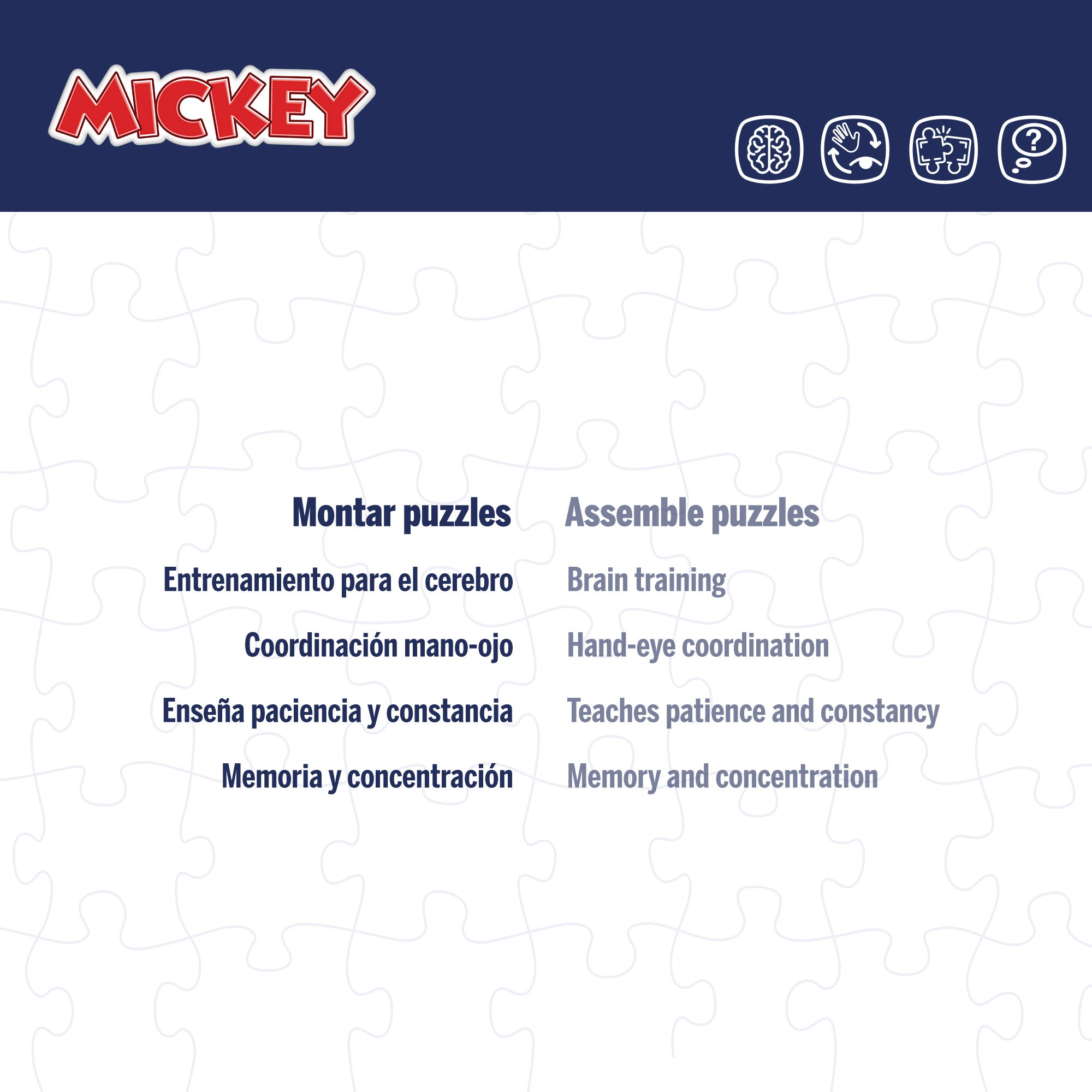 Mickey Puzzle doble cara para colorear 108 piezas