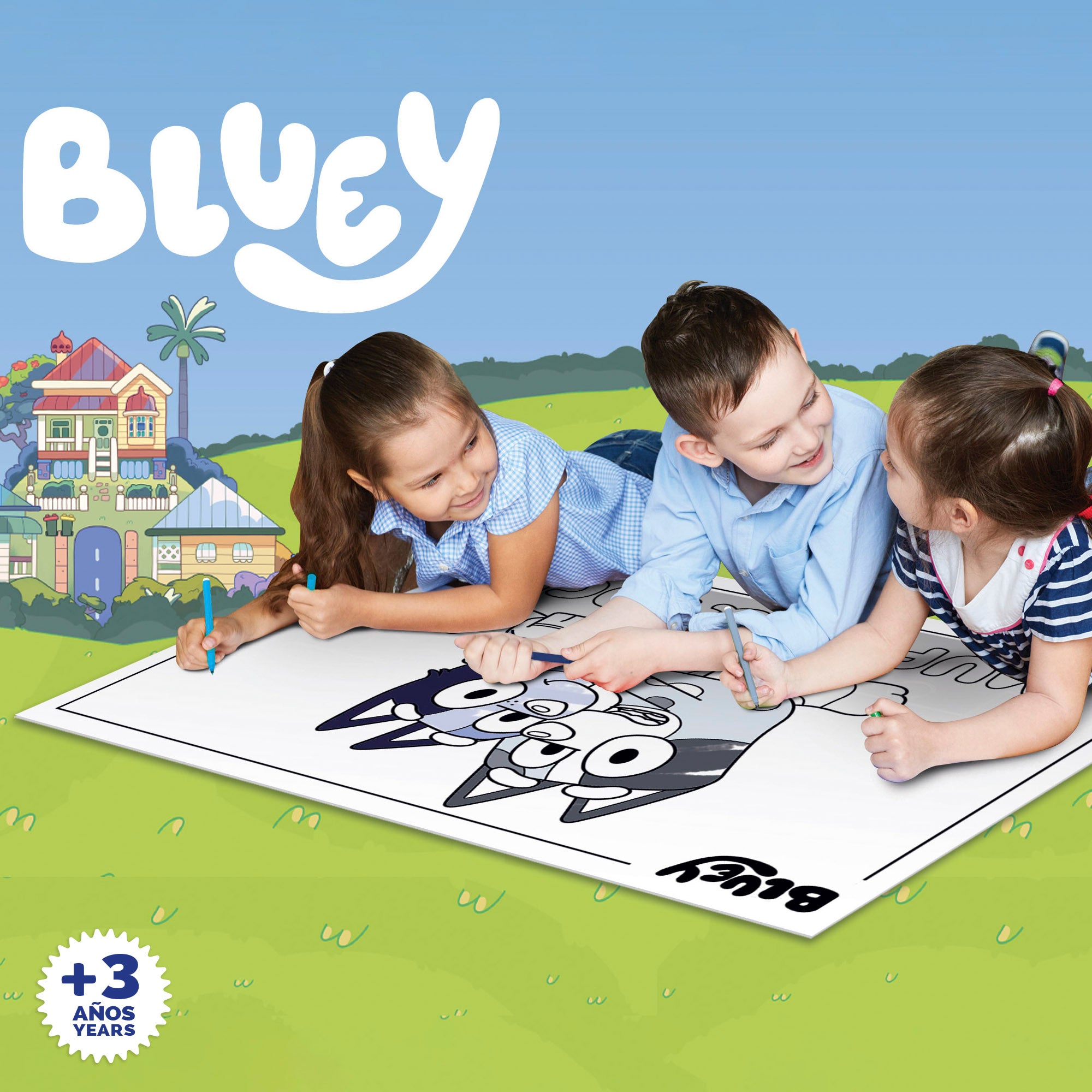 Bluey Puzzle doble cara para colorear 24 piezas XL