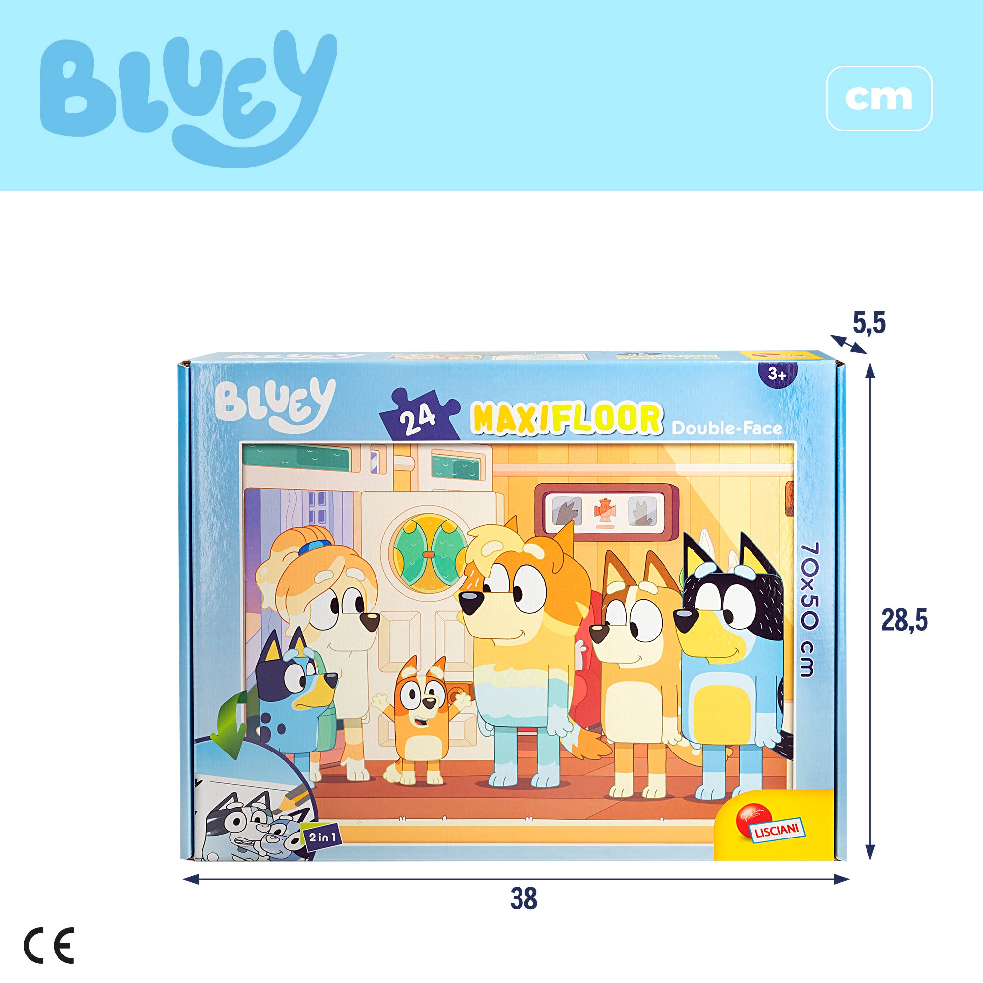 Bluey Puzzle doble cara para colorear 24 piezas XL