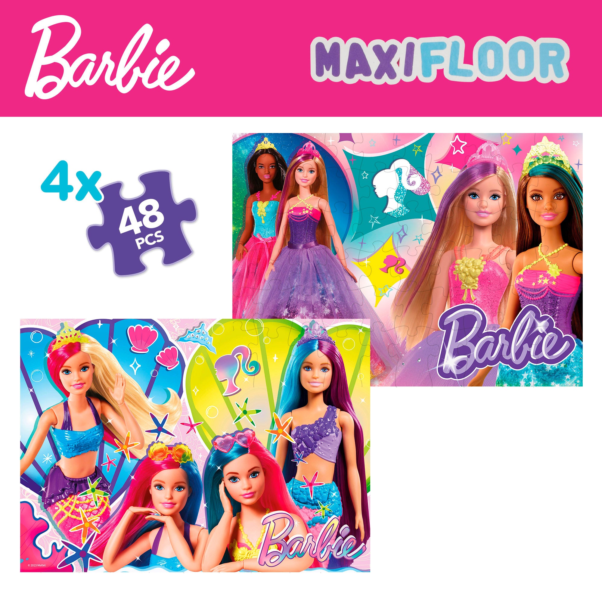 Barbie Pack 4 puzzles 48 piezas