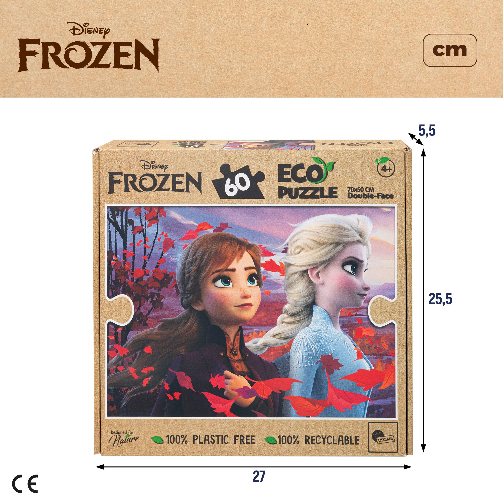 Disney Frozen Puzzle ECO doble cara para colorear 60 piezas grandes