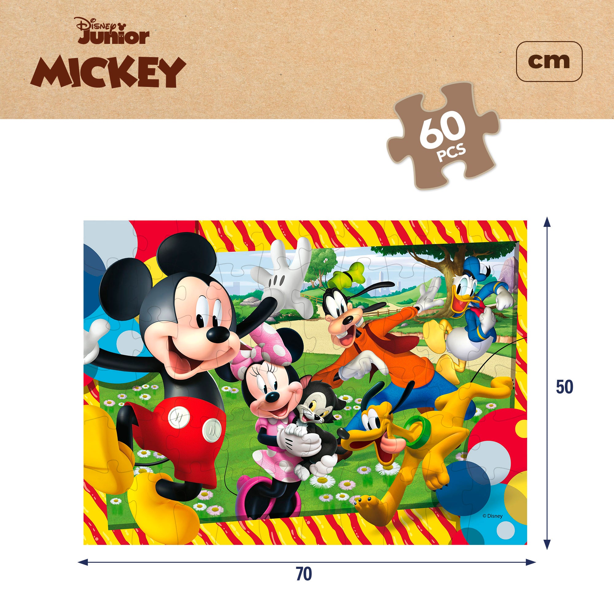 Disney Mickey Puzzle ECO doble cara para colorear 60 piezas grandes