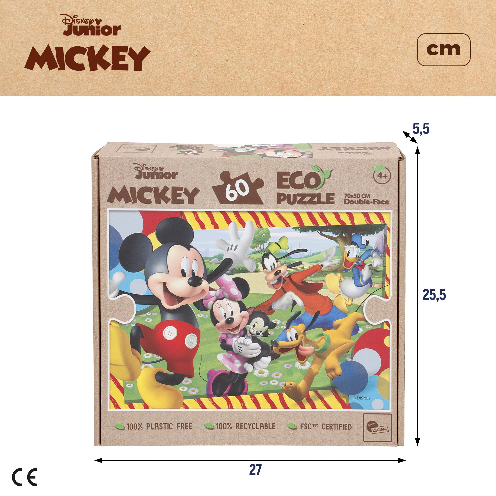 Disney Mickey Puzzle ECO doble cara para colorear 60 piezas grandes