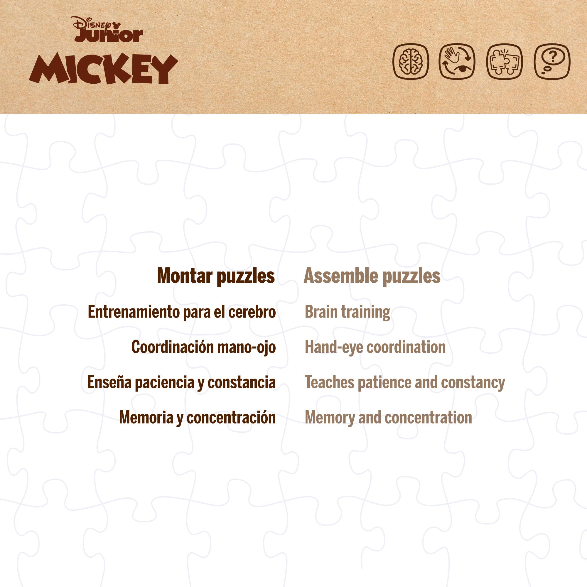 Disney Mickey Puzzle ECO doble cara para colorear 60 piezas grandes