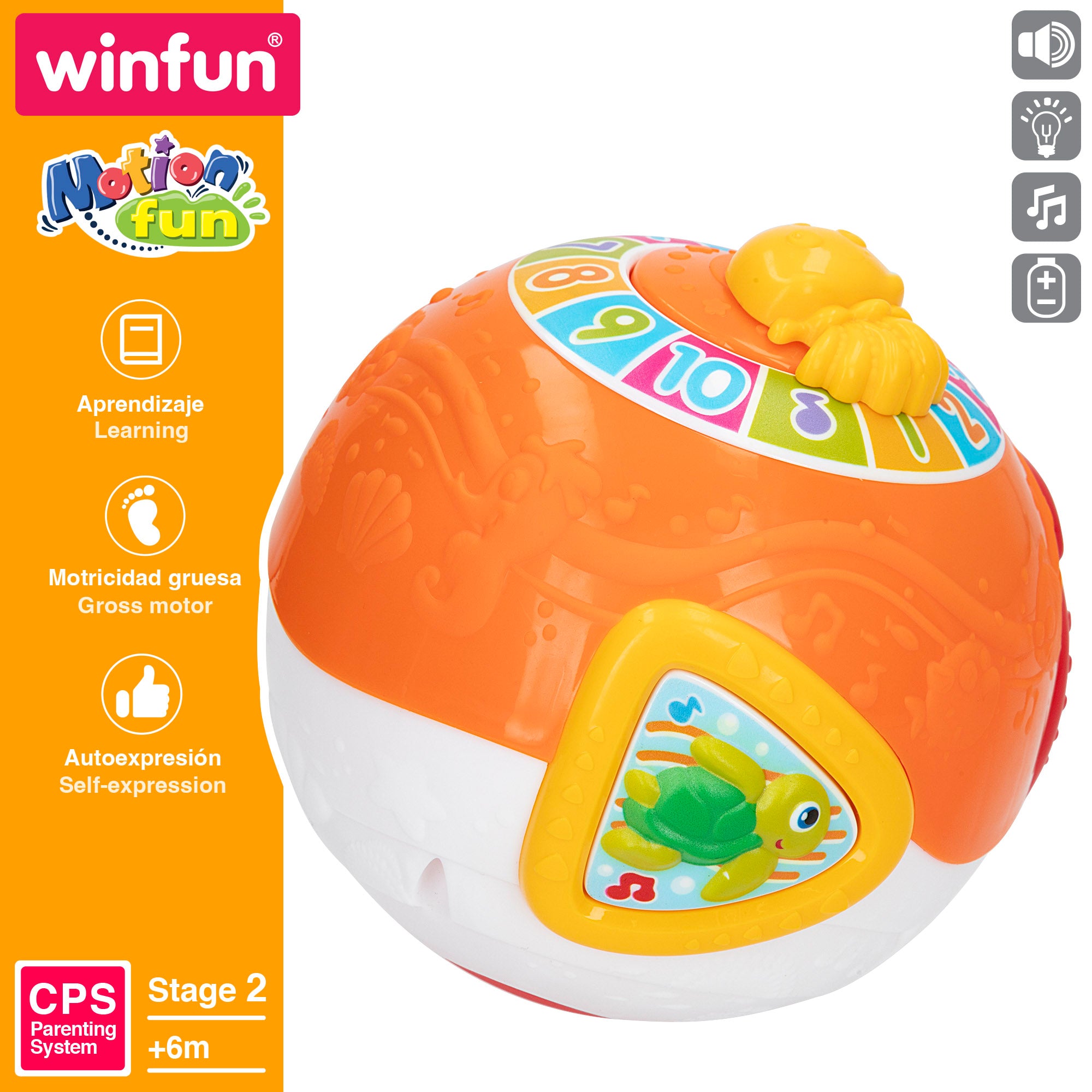 Winfun Pelota para bebés interactiva con sonidos y melodías