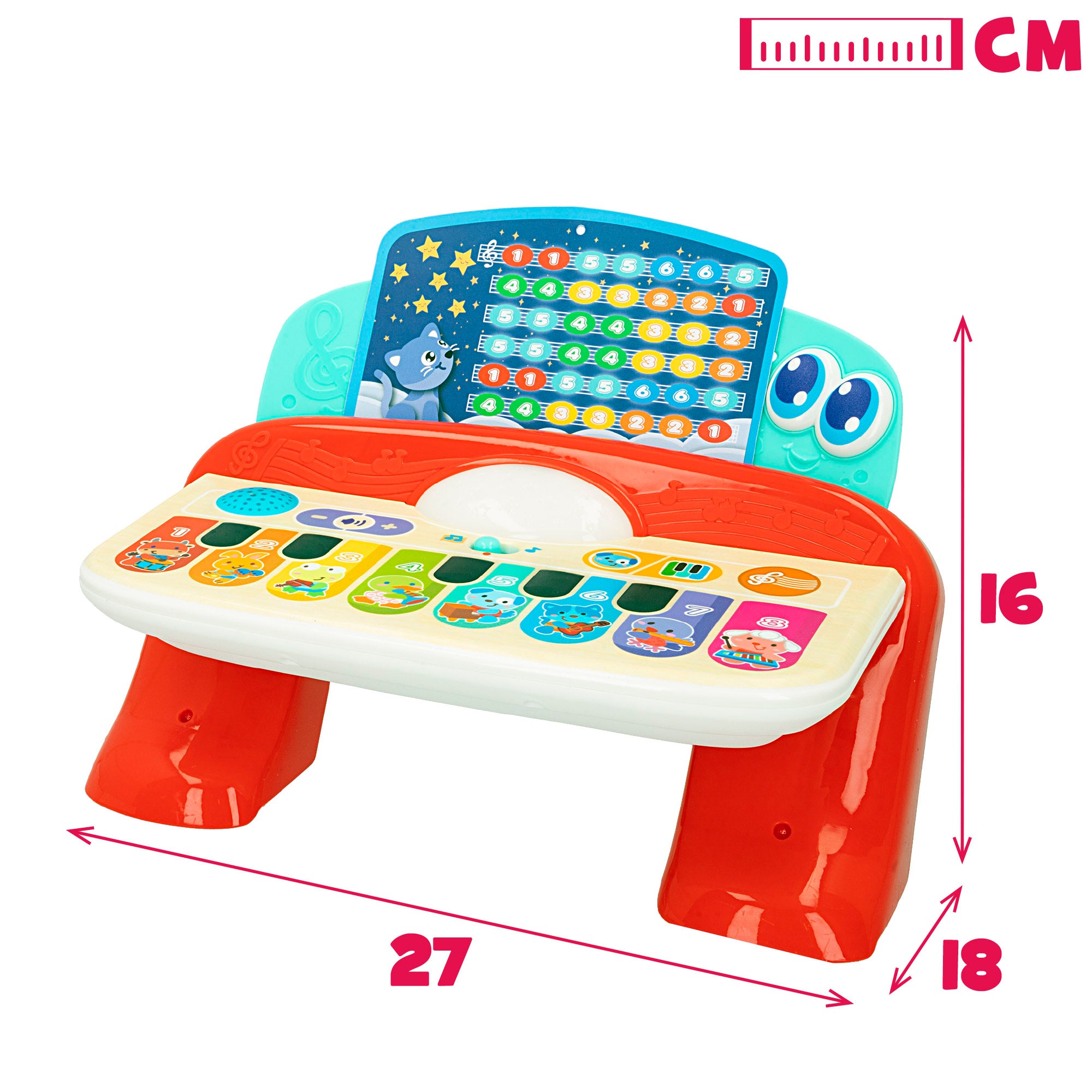 Winfun Piano bebé táctil con luz, sonido y melodías