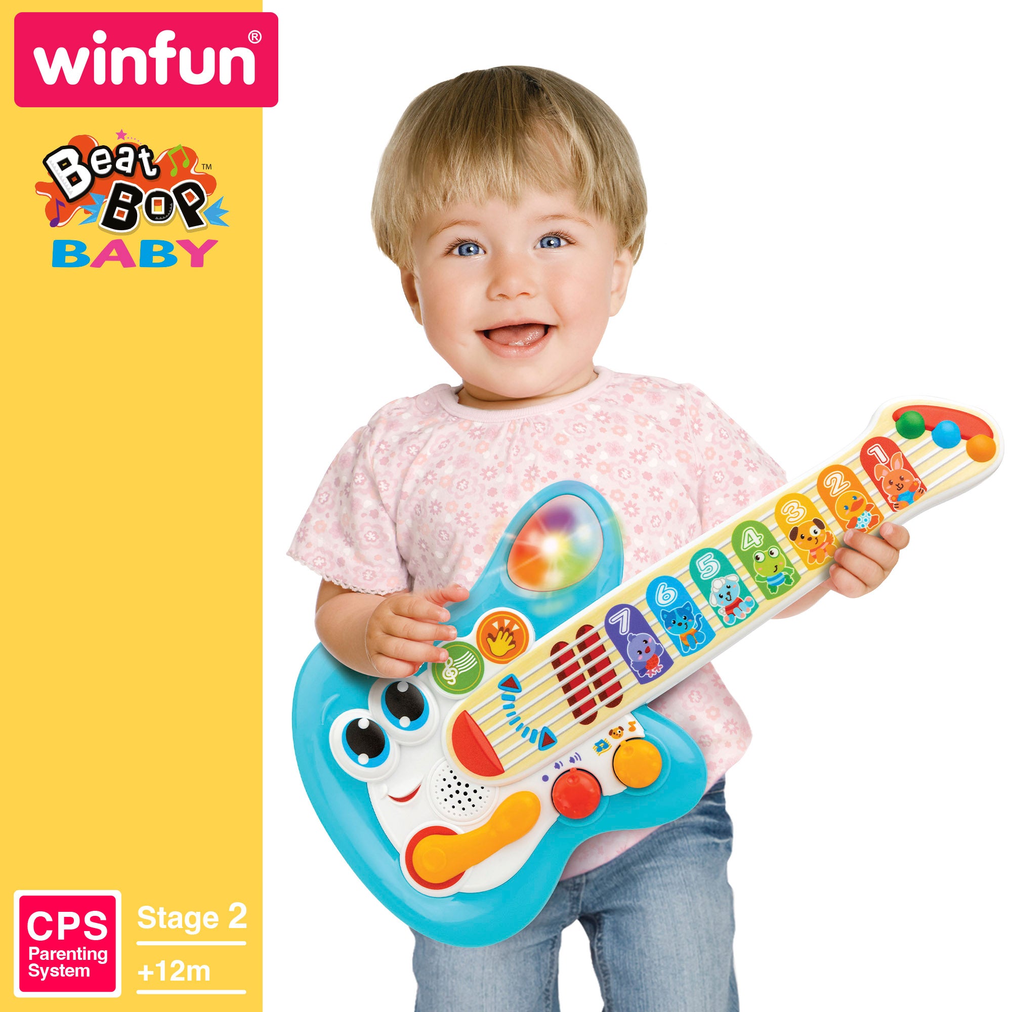 Winfun Guitarra bebé táctil con luz, sonido y melodías