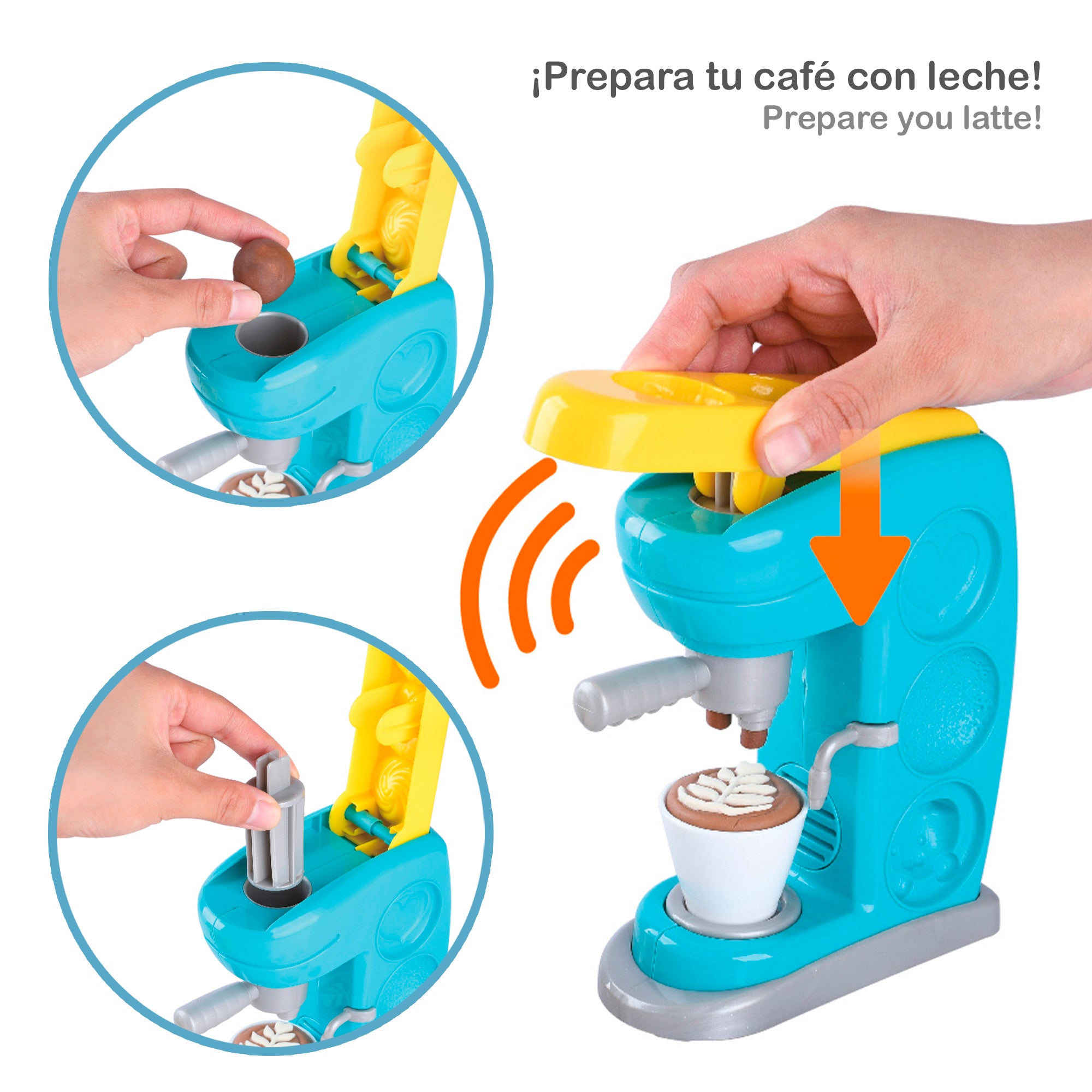 PLAY Juego de plastilina con cafetera, moldes y accesorios