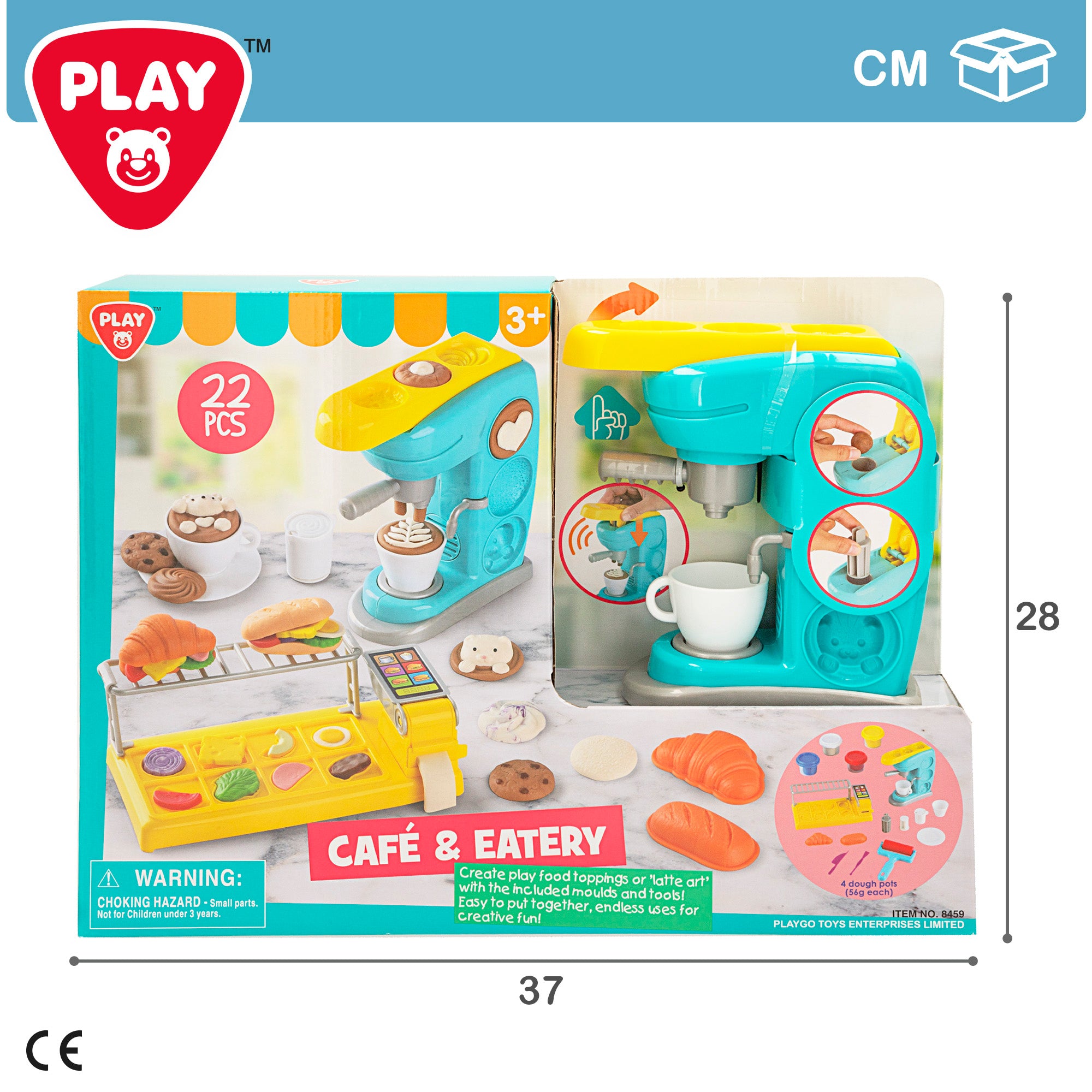 PLAY Juego de plastilina con cafetera, moldes y accesorios