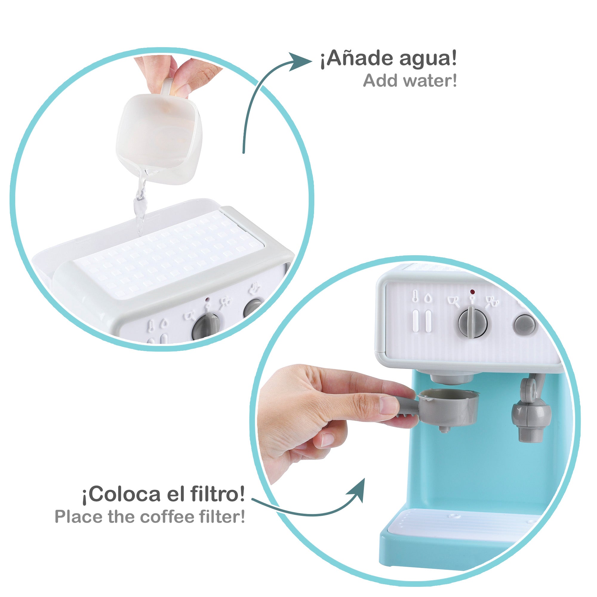 PLAY Máquina de café juguete con luz y sonido