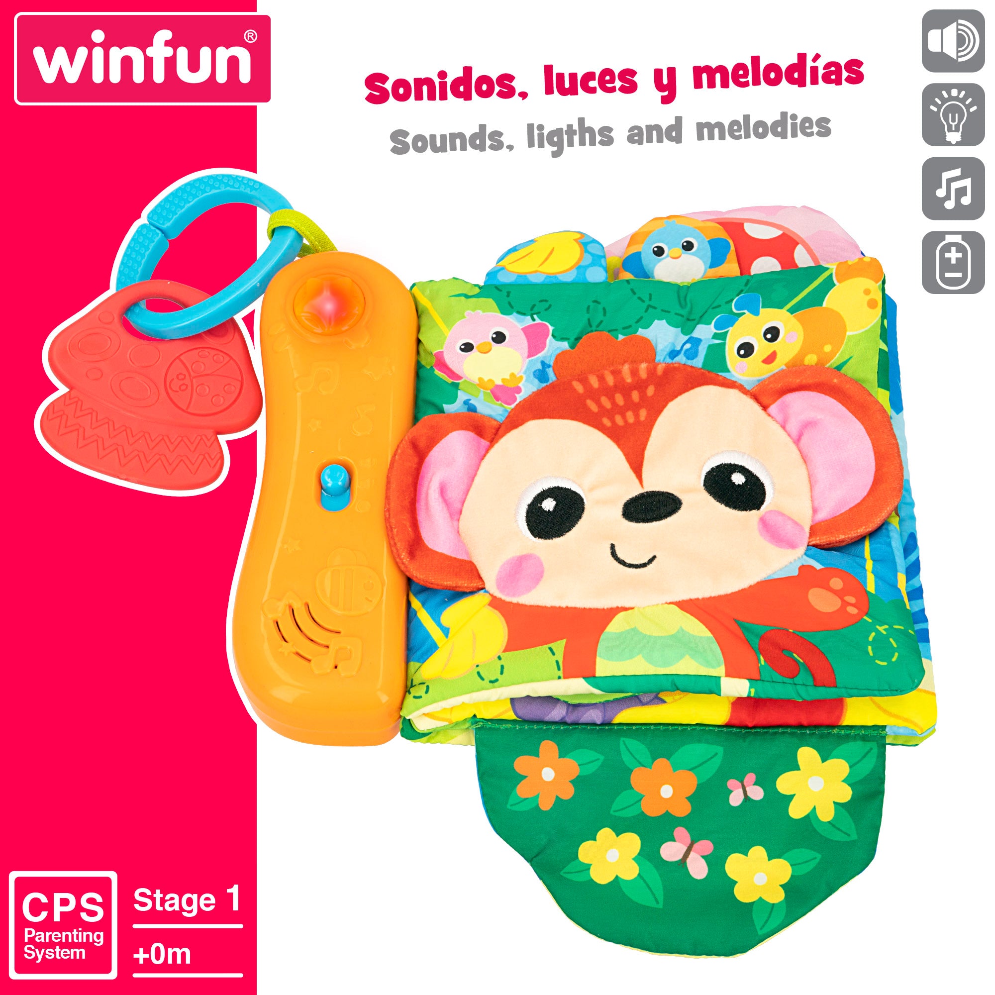 Libro sensorial bebé animales de la selva Winfun