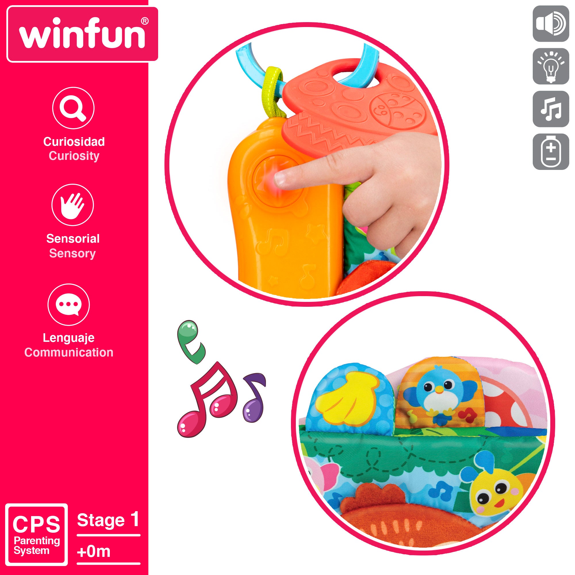 Libro sensorial bebé animales de la selva Winfun