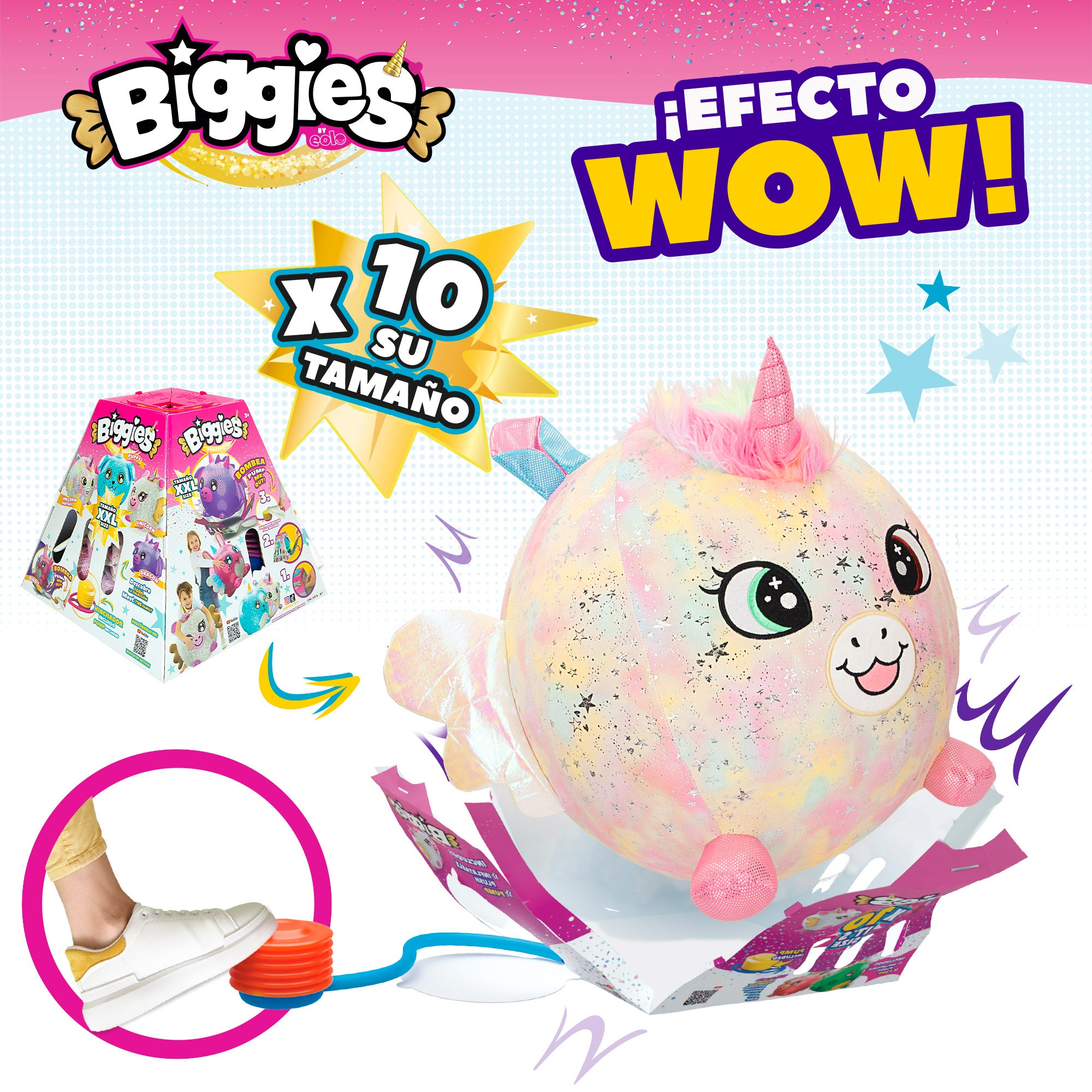 Biggies Peluche hinchable XXL unicornio fantasía