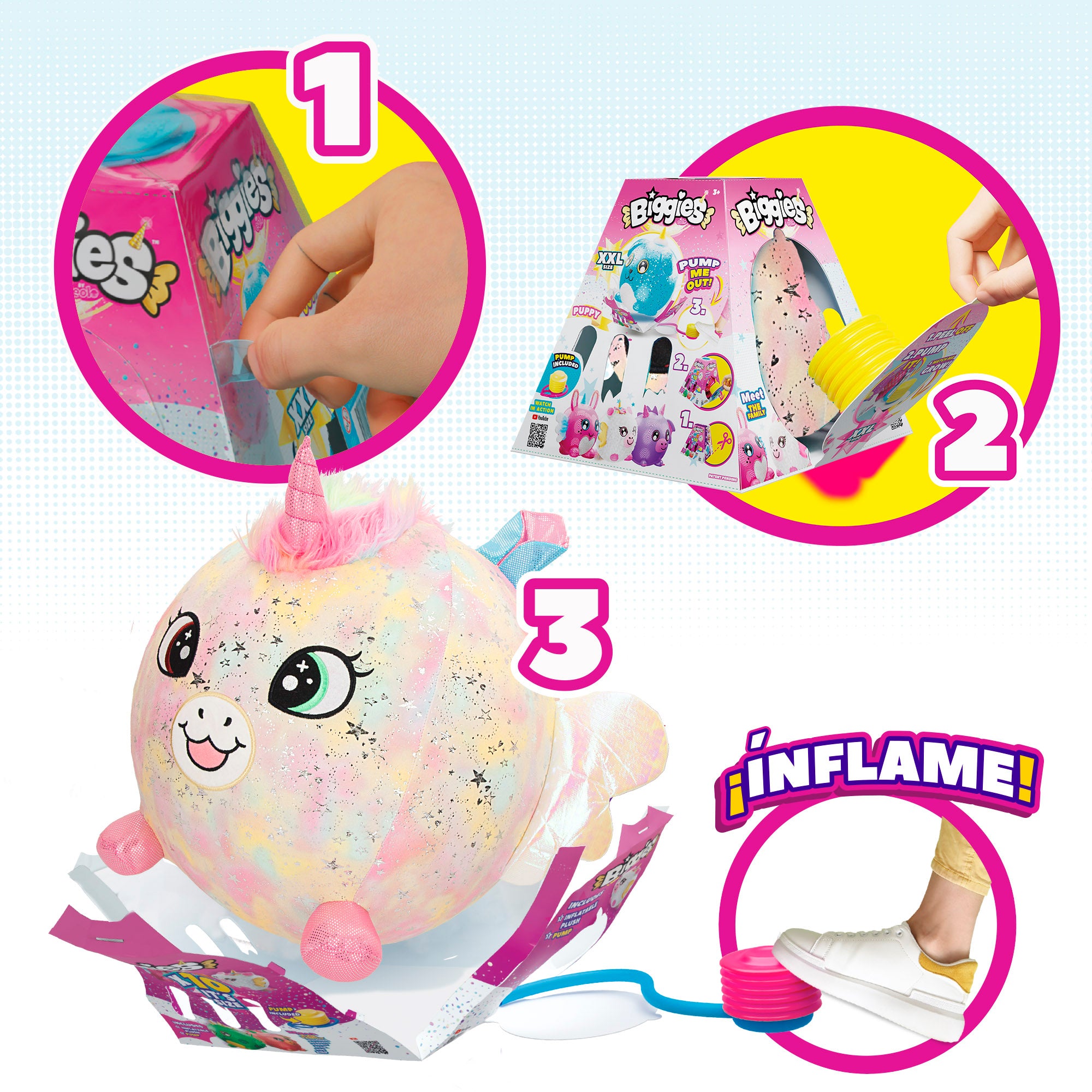 Biggies Peluche hinchable XXL unicornio fantasía