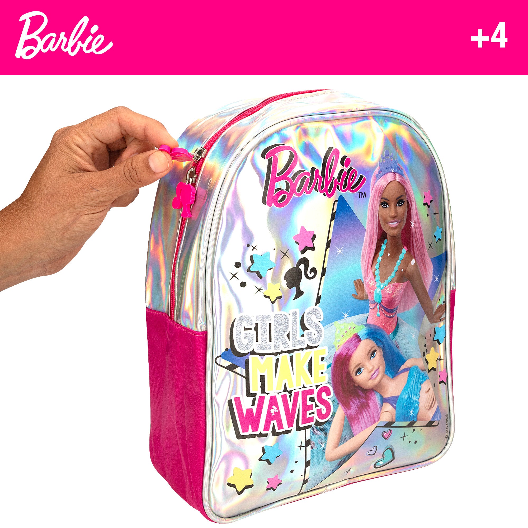 Barbie Mochila brillante y kit plastilina con moldes