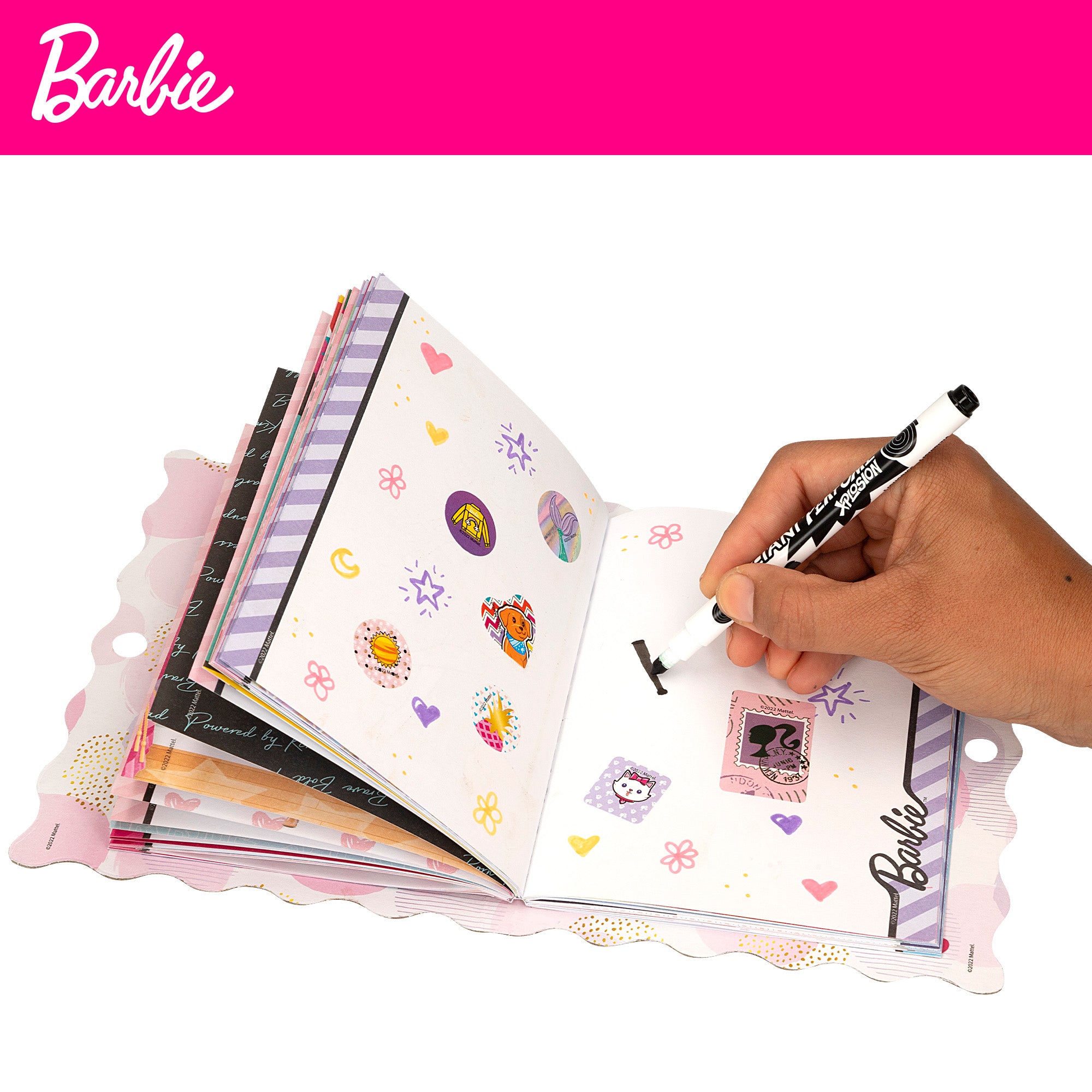 Barbie Mi diario secreto con candado, stickers y rotuladores mágicos