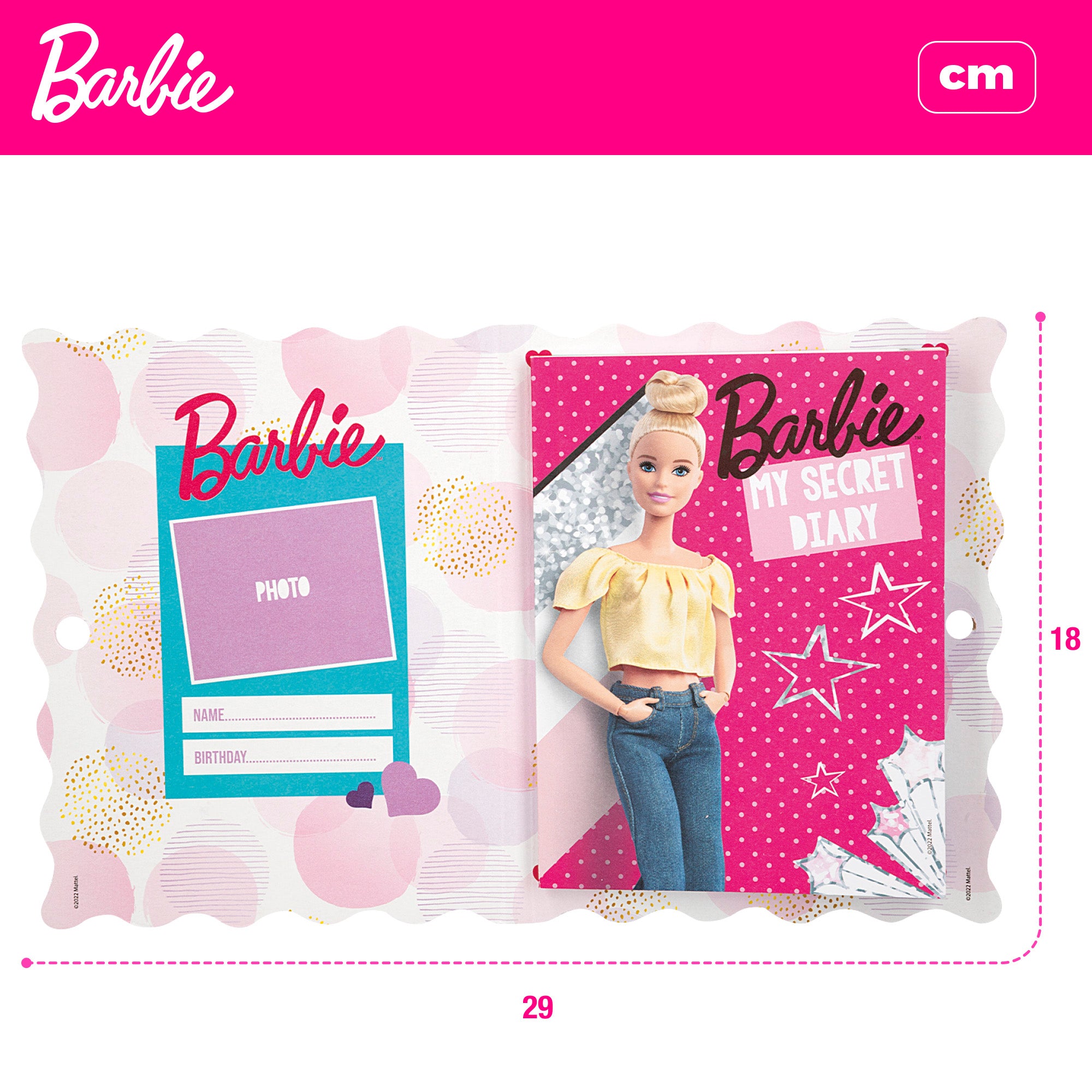 Barbie Mi diario secreto con candado, stickers y rotuladores mágicos