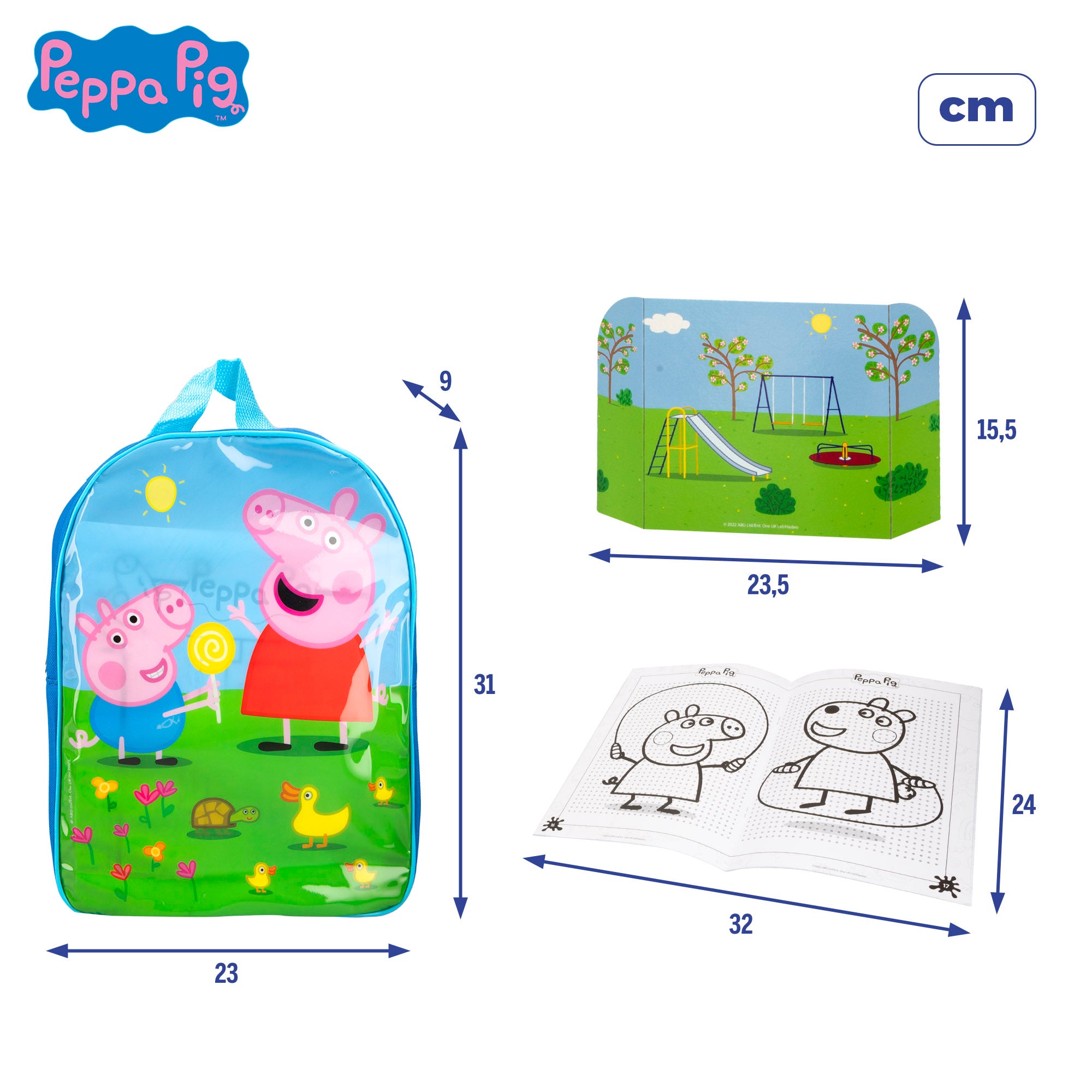 Peppa Pig Mochila infantil con accesorios para jugar y colorear