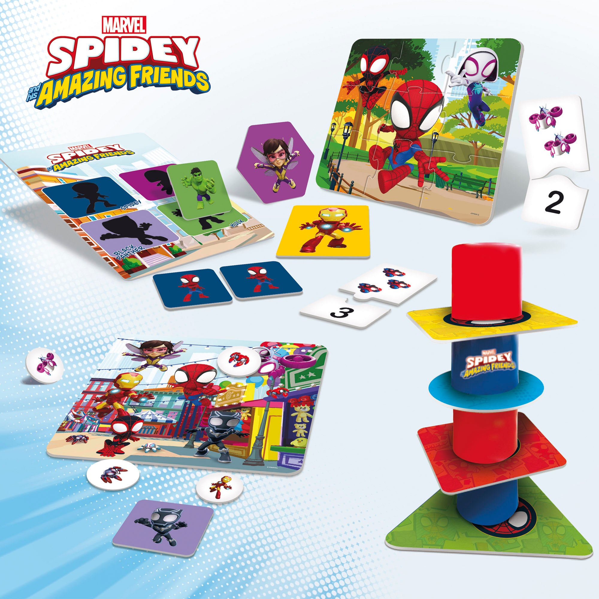 Spidey y su superequipo Juegos de mesa 10 en 1
