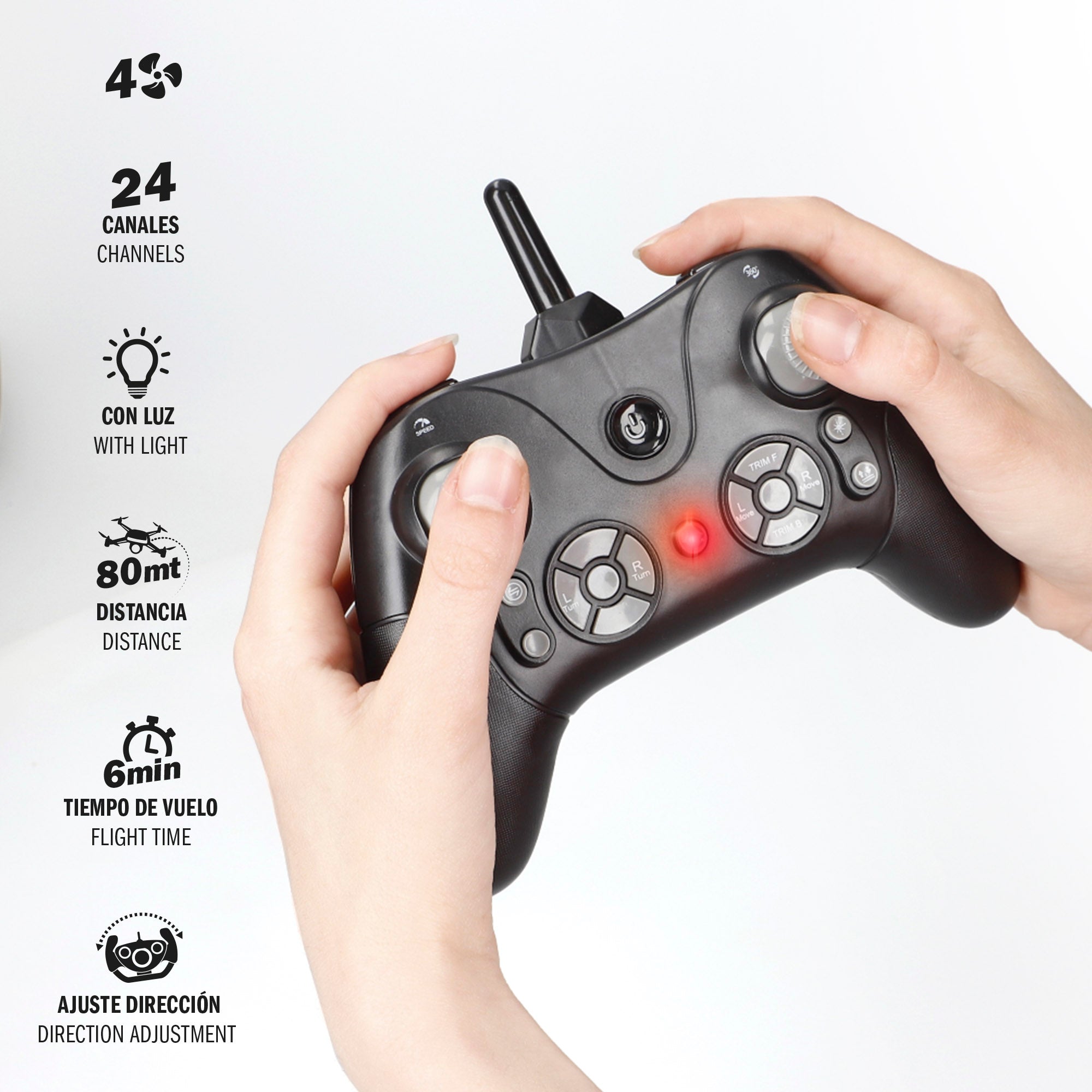 Drone juguete teledirigido de combate giro 360º con giroscopio 36 cm Falcon Speed & Go