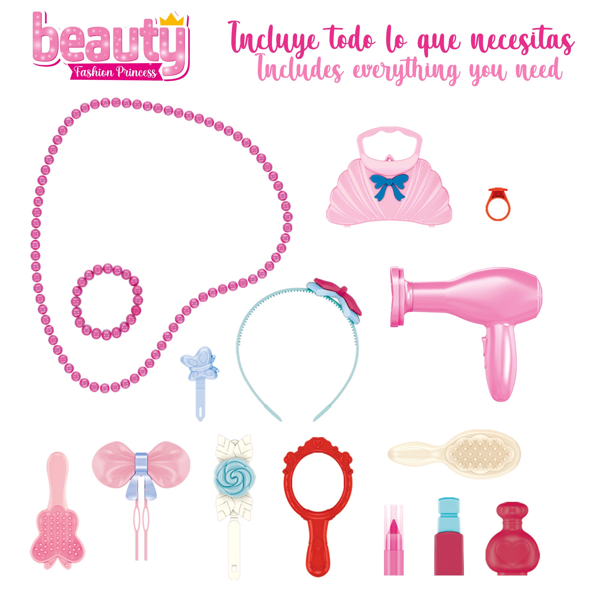 Tocador infantil con accesorios, luz y sonido Beauty Fashion Princess