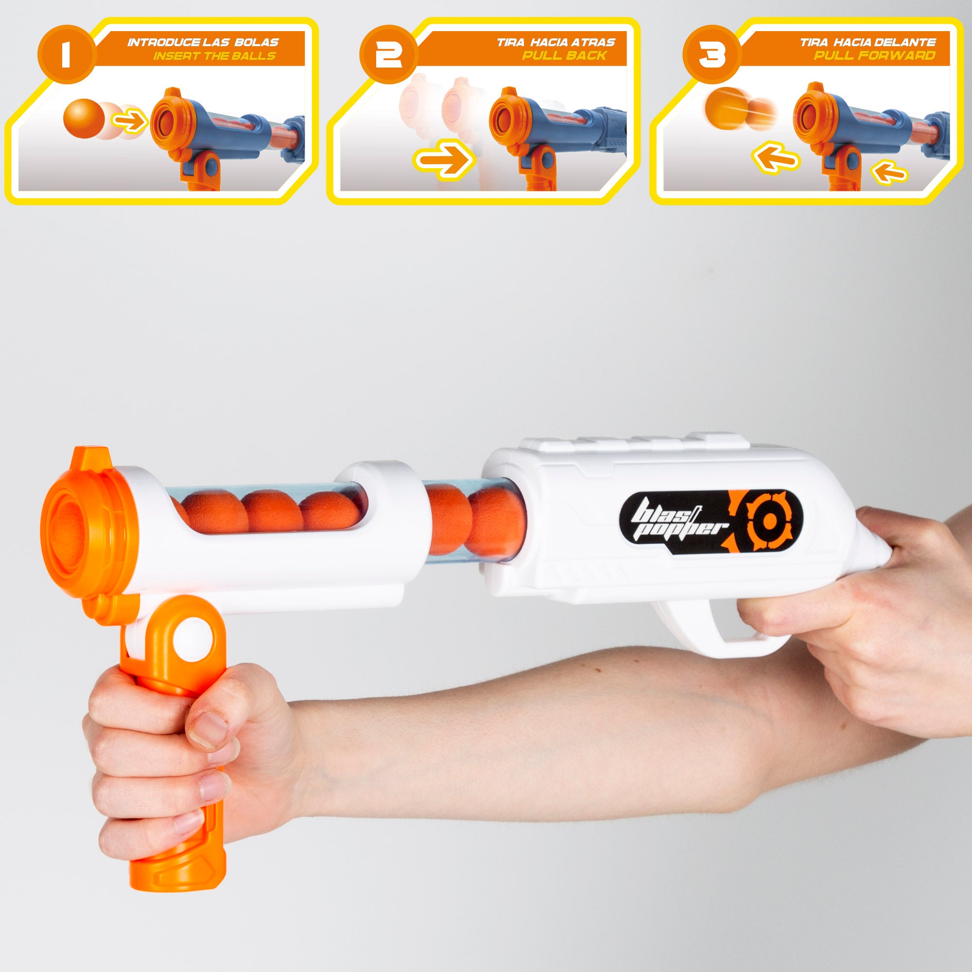 Pistola de juguete con 12 bolas de espuma Speed Shoot Warriors