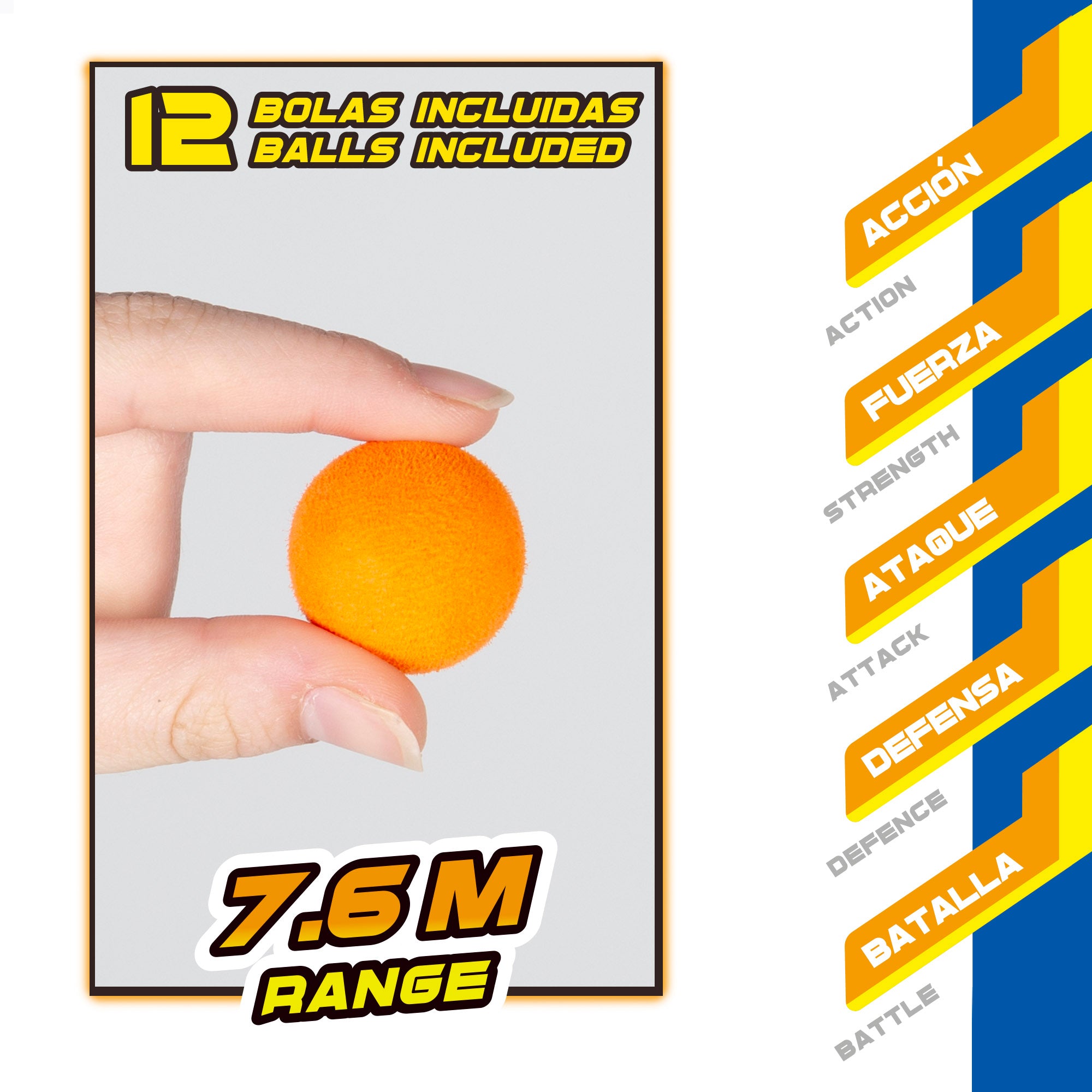 Pistola de juguete con 12 bolas de espuma Speed Shoot Warriors