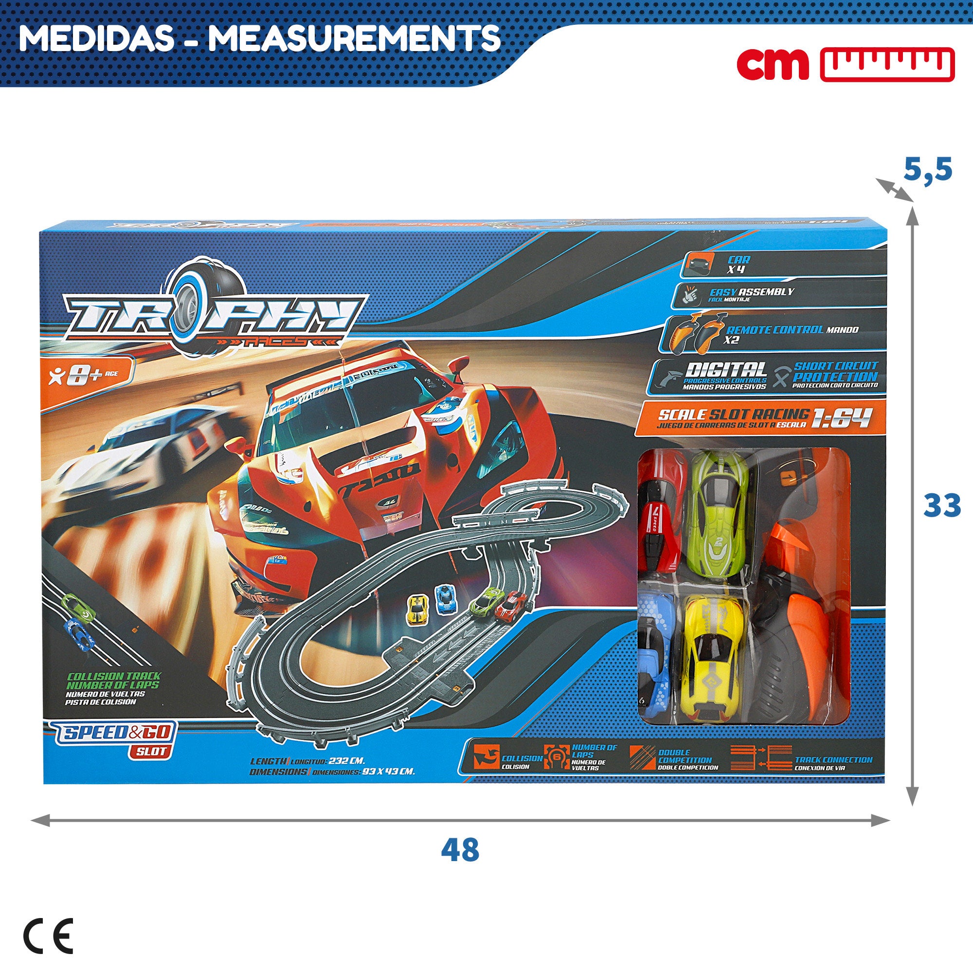 Pista de carreras magnética con 2 coches y 2 mandos progresivos Speed & Go