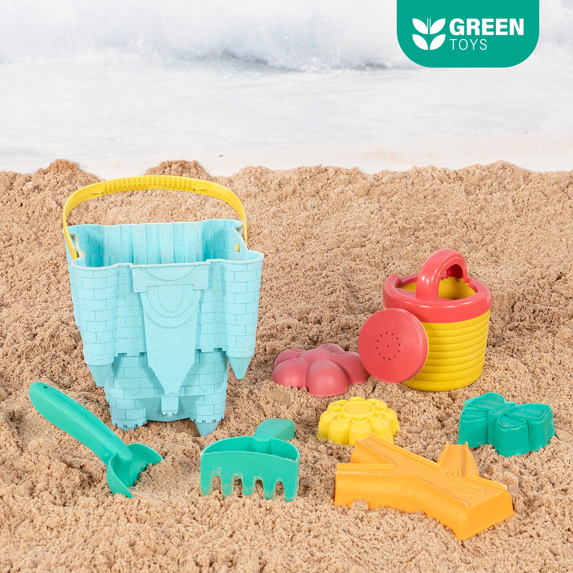 Set juguetes de playa con cubo y accesorios Color Beach
