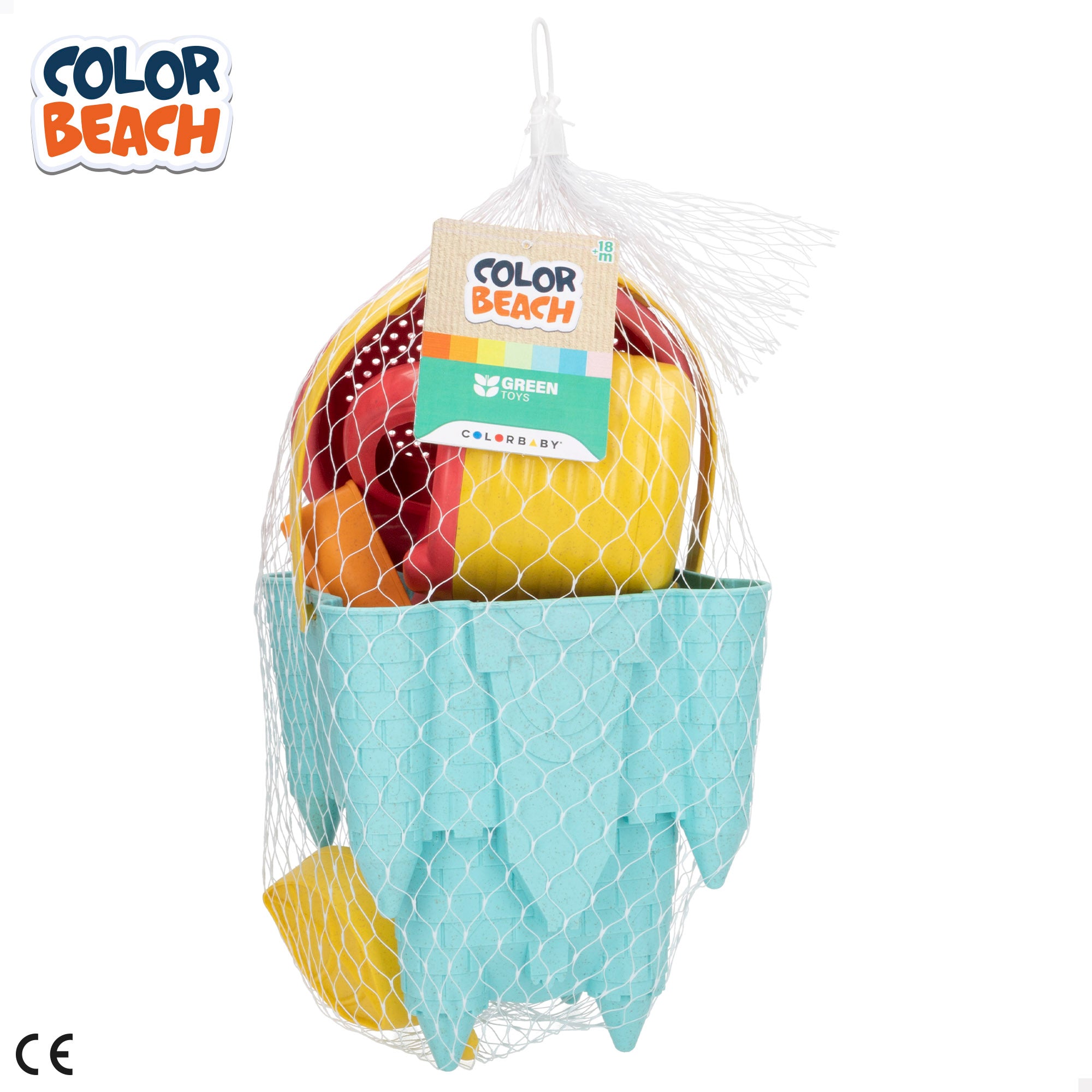 Set juguetes de playa con cubo y accesorios Color Beach