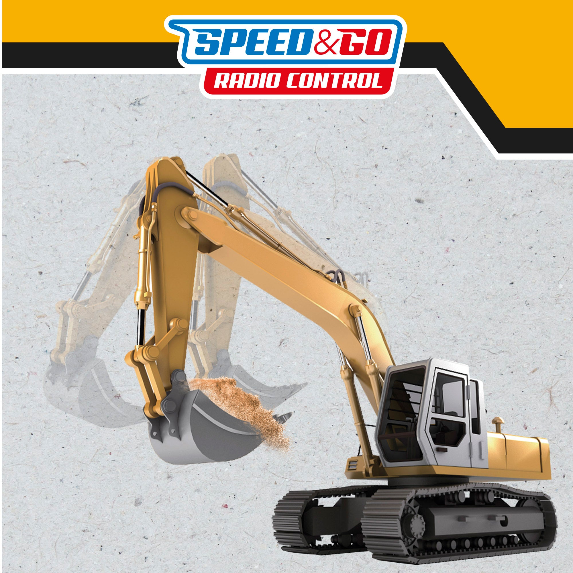Excavadora teledirigida 1:24 con luz y giro 360º Speed & Go
