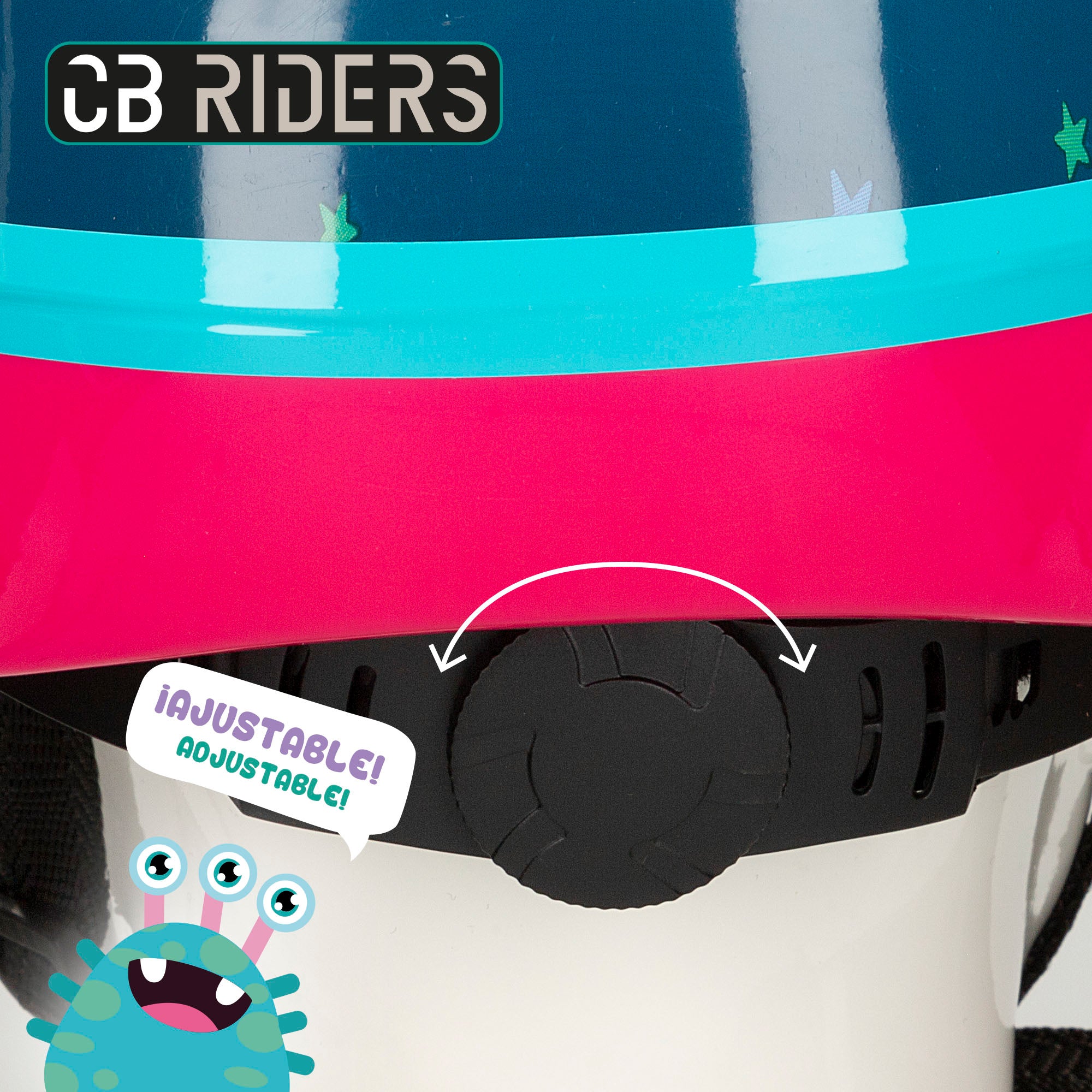 Kit protecciones patinaje infantil con casco, rodilleras y coderas de monstruos CB Riders