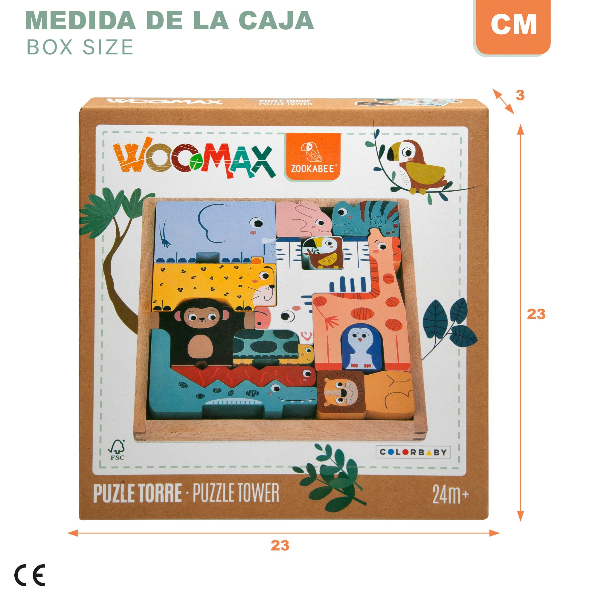 WOOMAX Zookabee Puzle y juego de equilibrio con animales de madera
