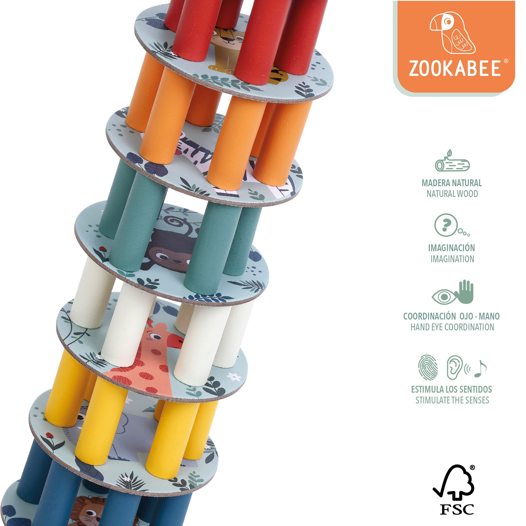 WOOMAX Zookabee Juego de equilibrio de madera
