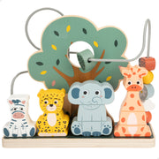 WOOMAX Zookabee Laberinto y juego apilamiento animales de madera