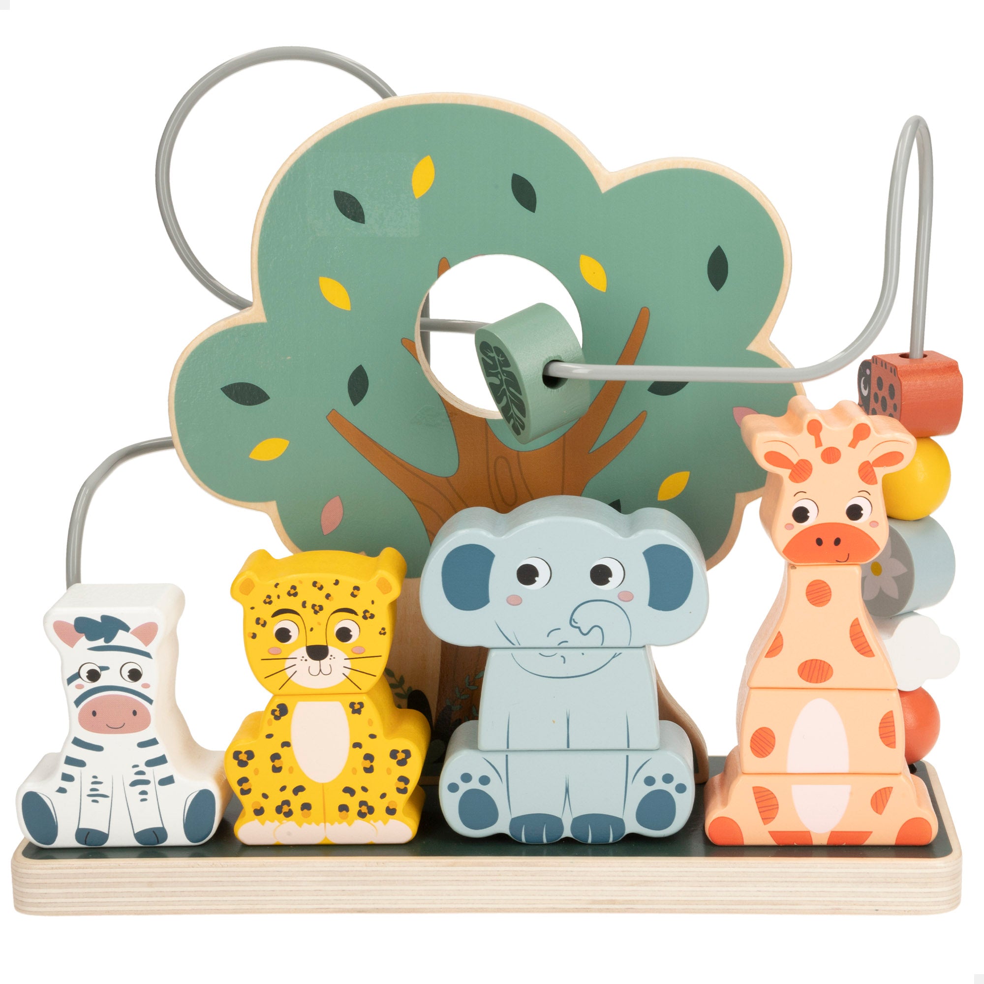 WOOMAX Zookabee Laberinto y juego apilamiento animales de madera