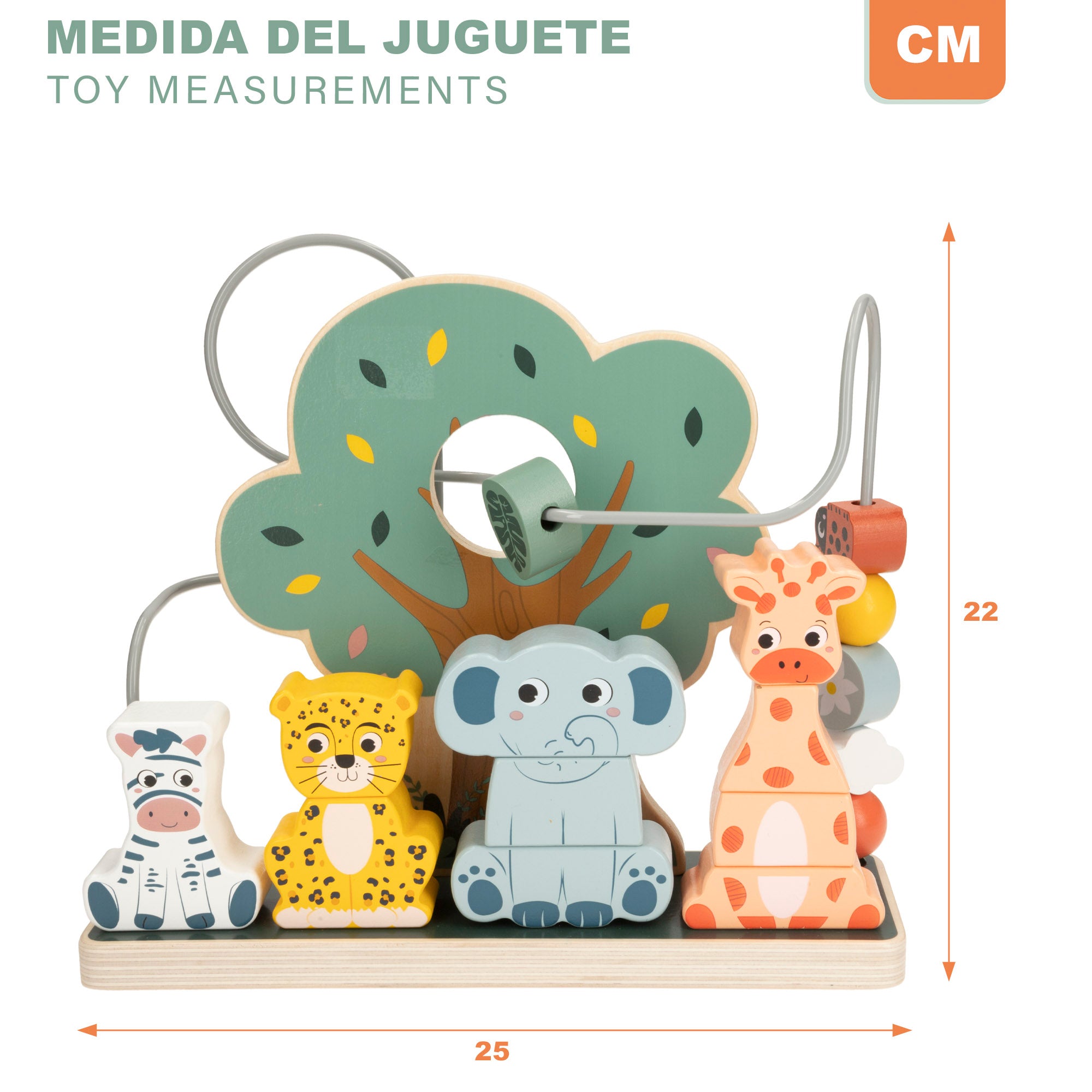 WOOMAX Zookabee Laberinto y juego apilamiento animales de madera